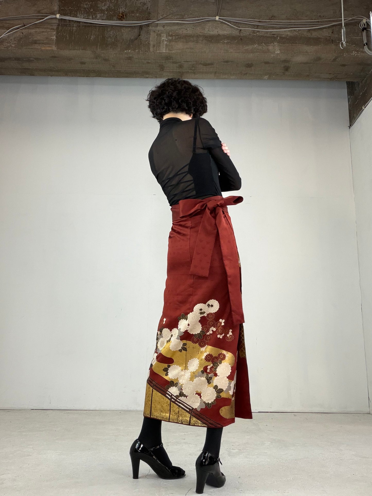 IROTOME SKIRT UPCYCLED FROM JAPANESE KIMONO "IRO118"