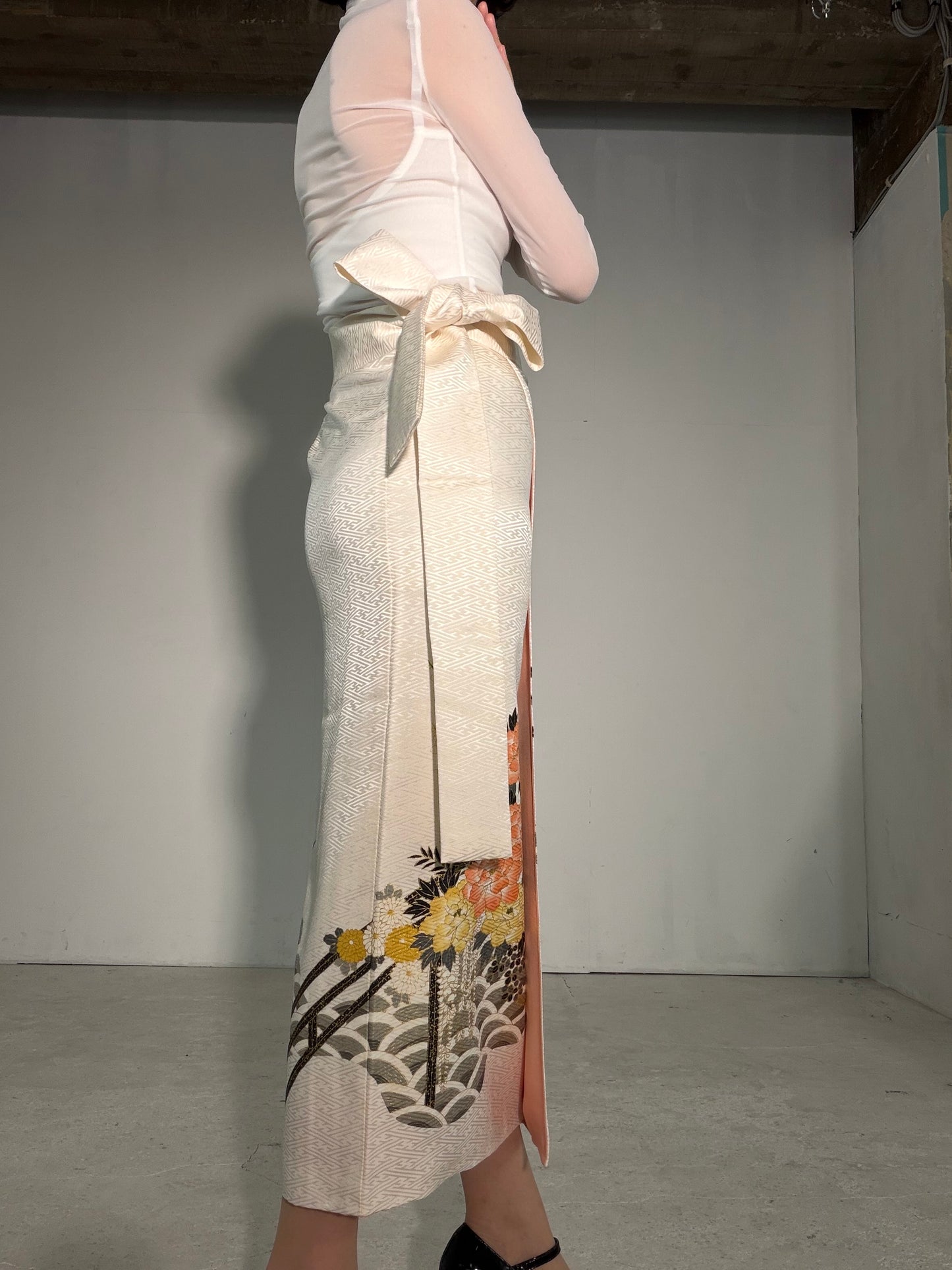 IROTOME SKIRT UPCYCLED FROM JAPANESE KIMONO "IRO136"