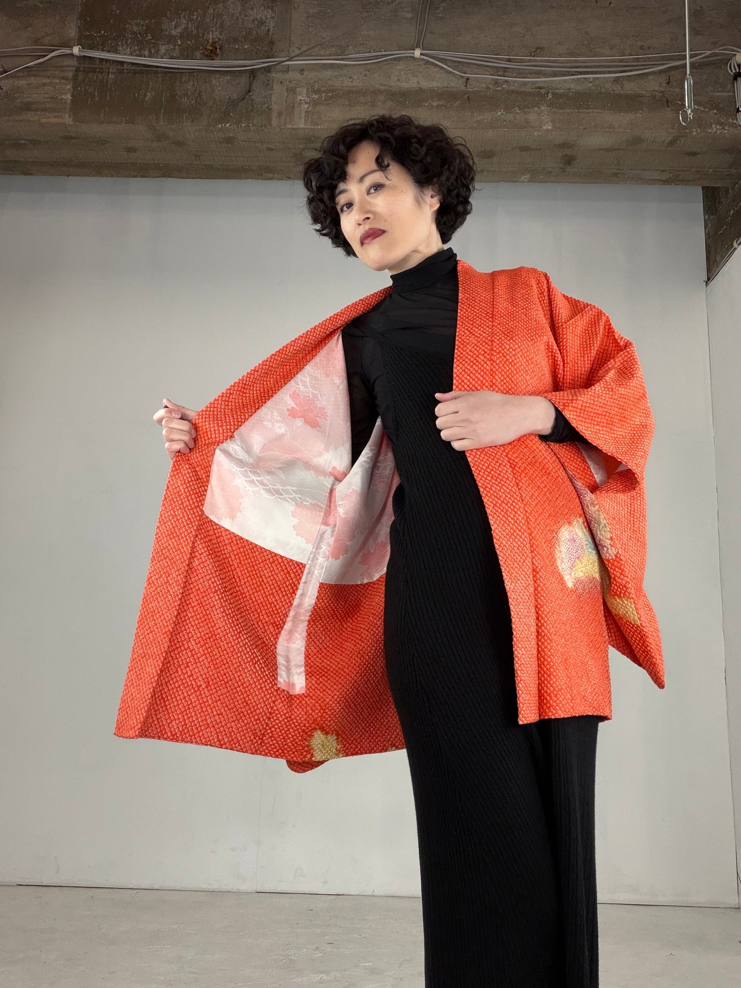 VINTAGE SHIBORI HAORI "SIB122" *high-damage