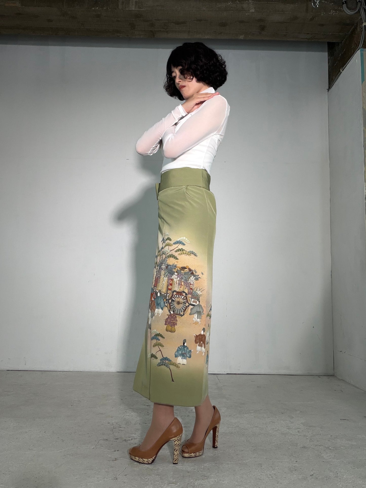 IROTOME SKIRT UPCYCLED FROM JAPANESE KIMONO "IRO140"