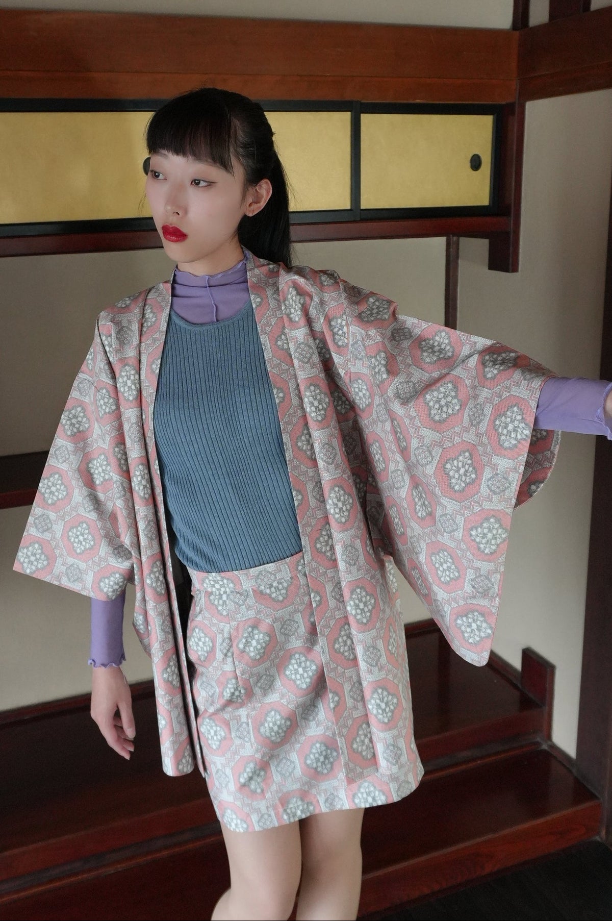 Made to Order — Style "AIC003" — Vintage Tsumugi Haori & Kimono Skirt Set
