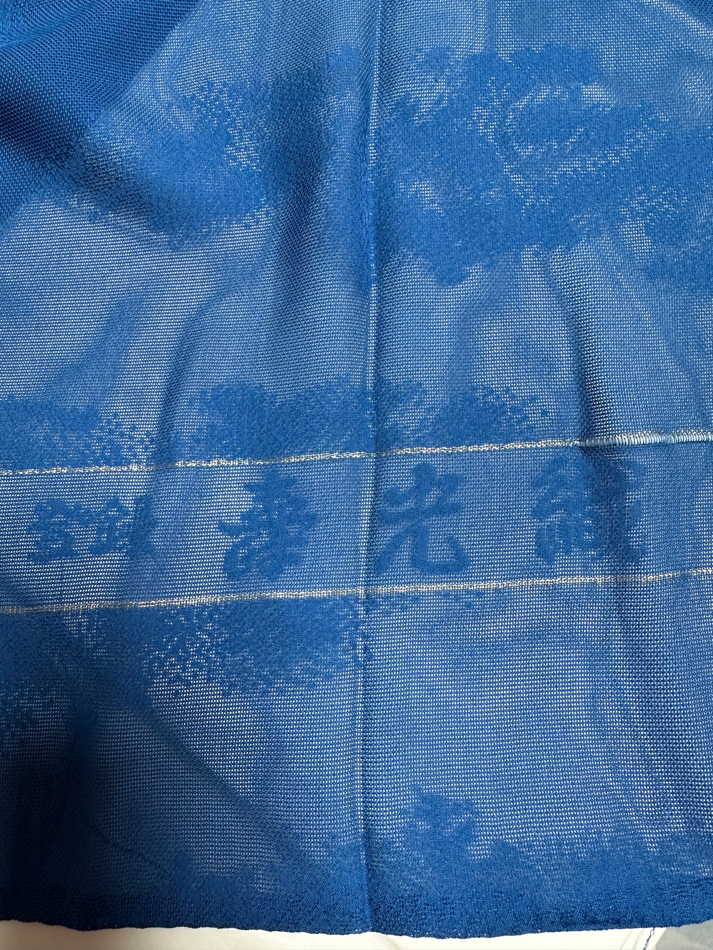 VINTAGE BLUE HAORI SHEER "trees"