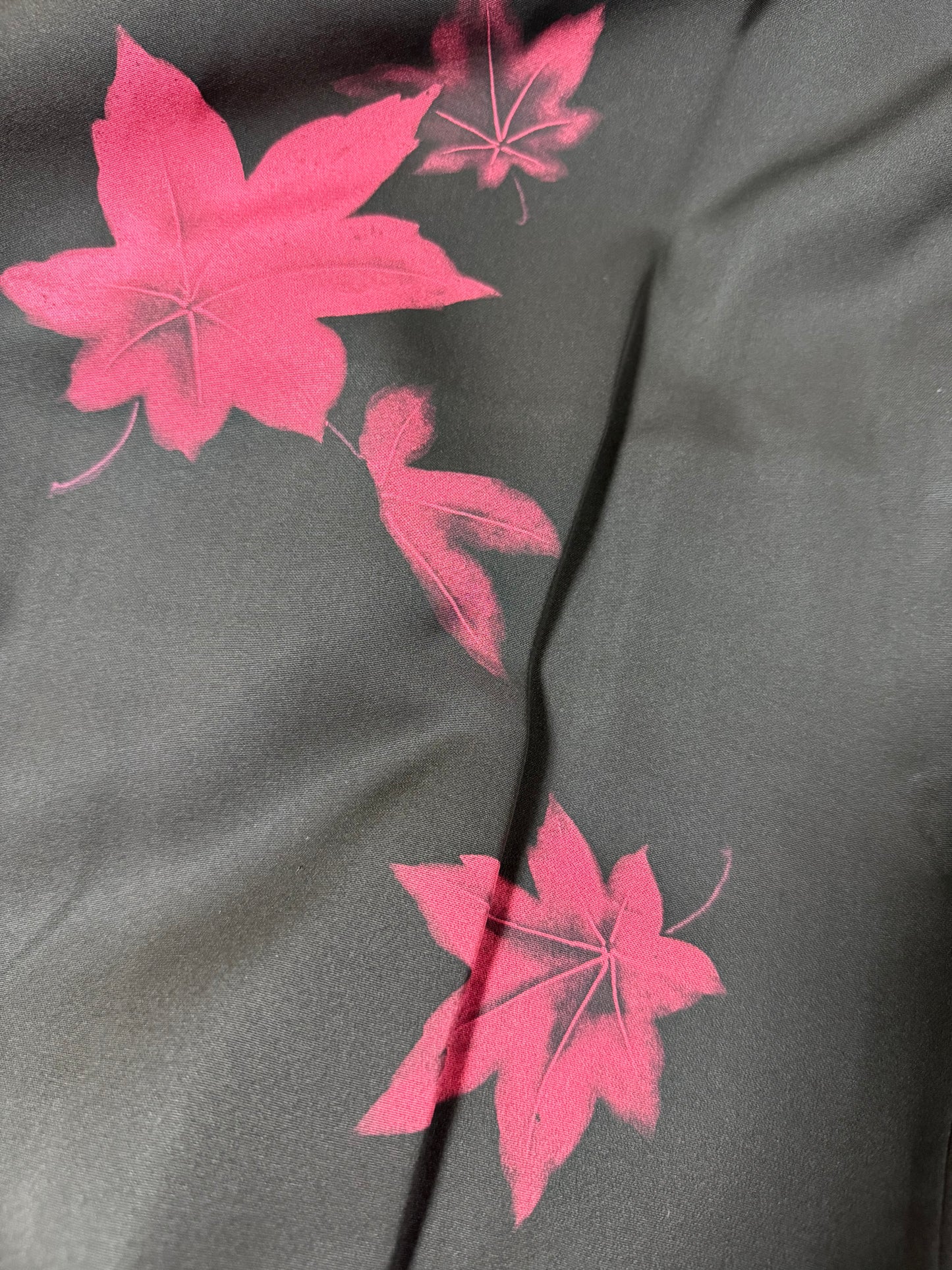 VINTAGE BLACK HAORI "red flower"