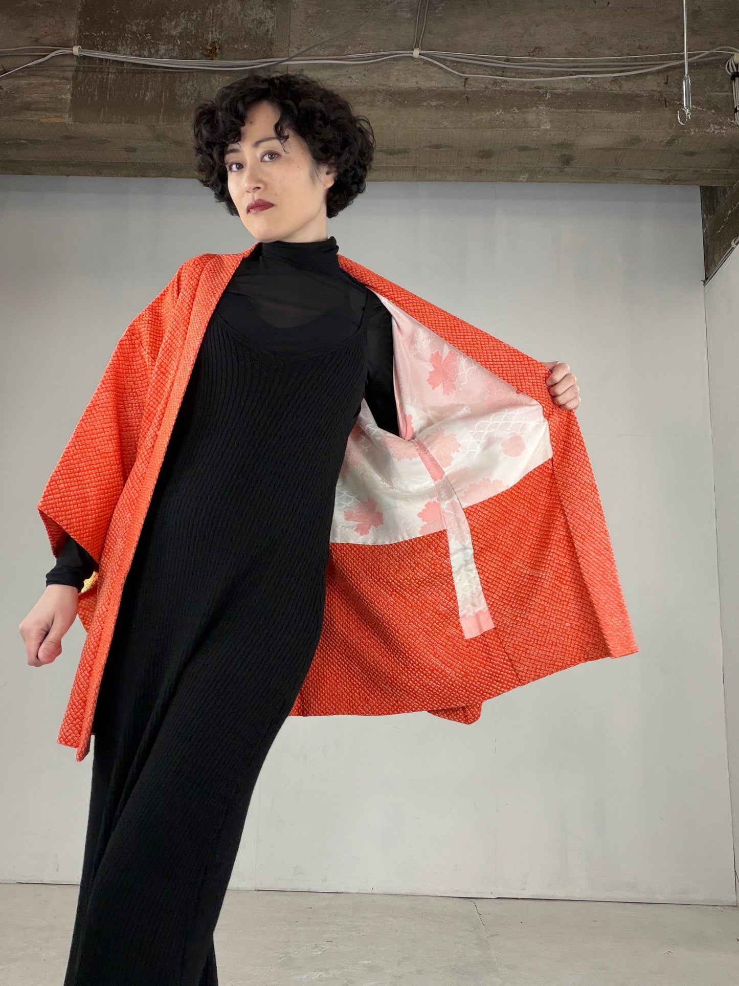 VINTAGE SHIBORI HAORI "SIB122" *high-damage