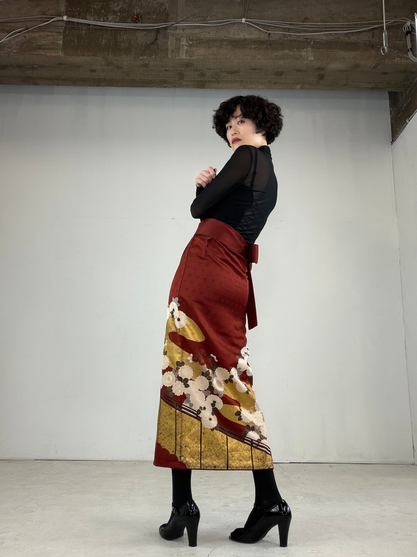 IROTOME SKIRT UPCYCLED FROM JAPANESE KIMONO "IRO118"