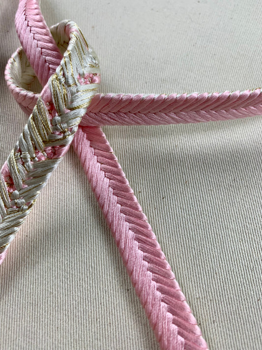 KIMONO OBI Belt Tie Vintage Silk Kimono Cord OBIJIME ”pink,hiraori"