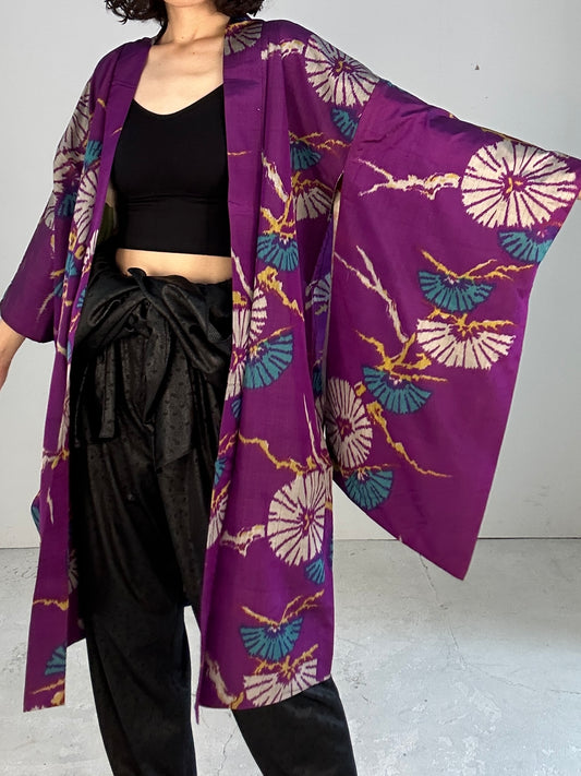 VINTAGE KAWAII HAORI "antique  meisen murasaki"