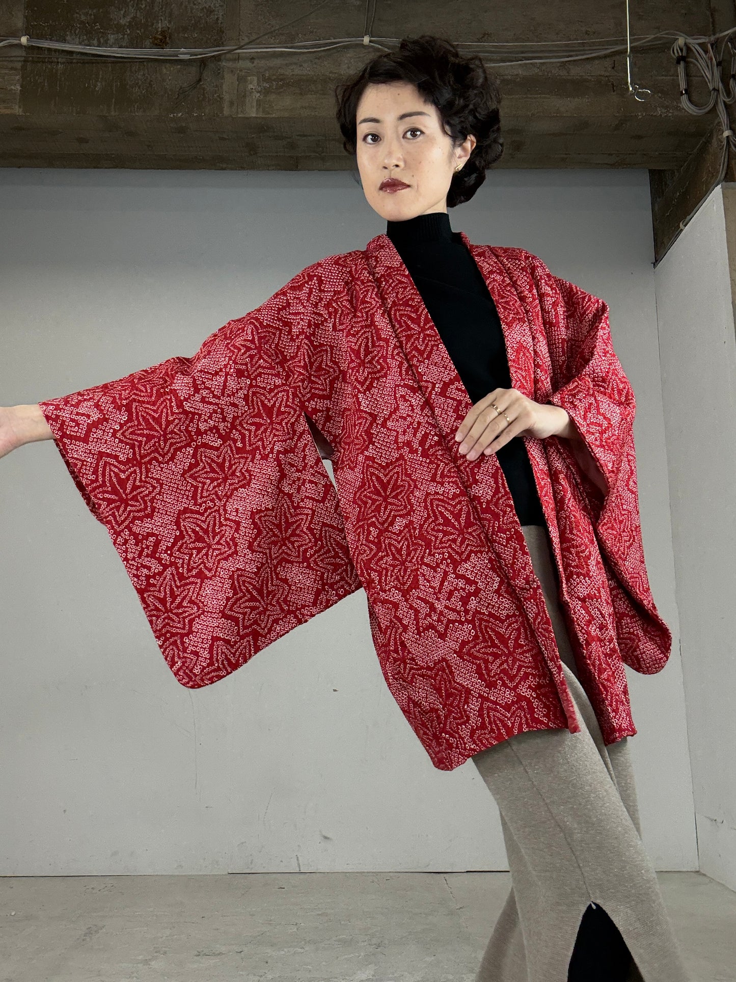 VINTAGE SHIBORI HAORI "kaede"