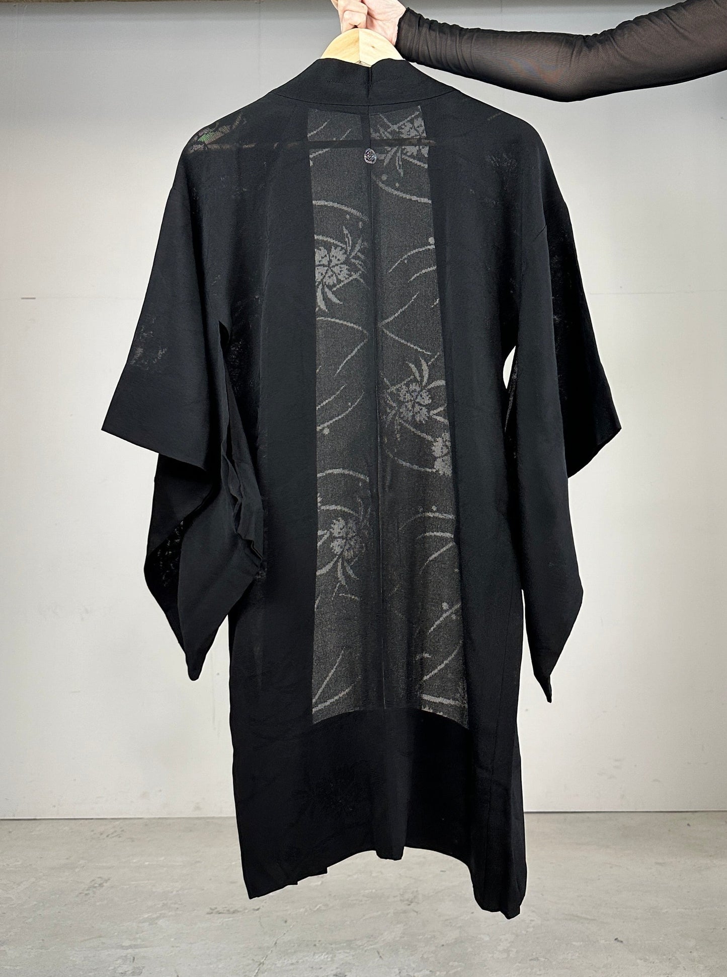 VINTAGE BLACK HAORI SHEER “ryusui_nadeshiko”