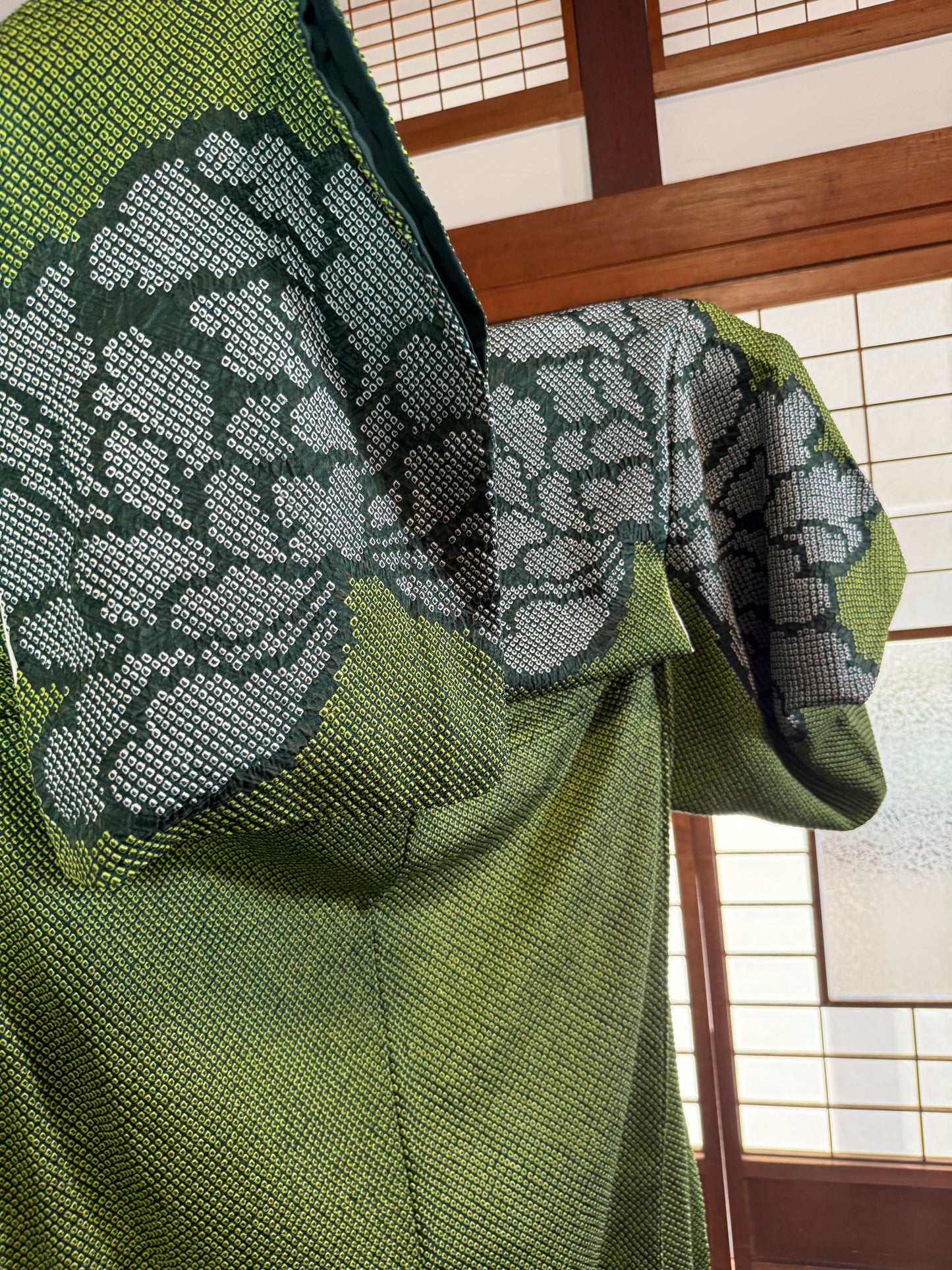 Redefining the Vintage Tomesode Collection "shibori, green"