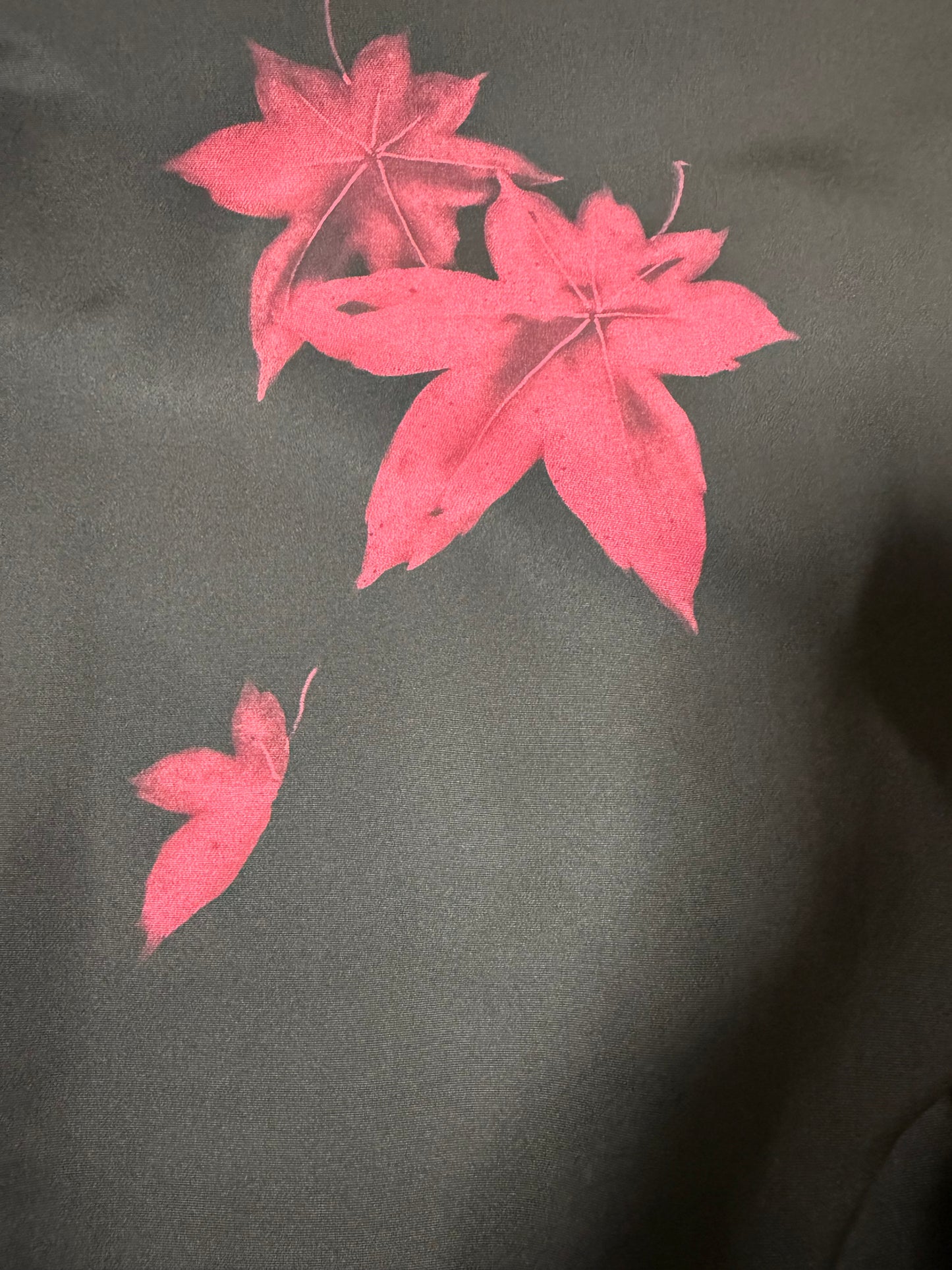 VINTAGE BLACK HAORI "red flower"