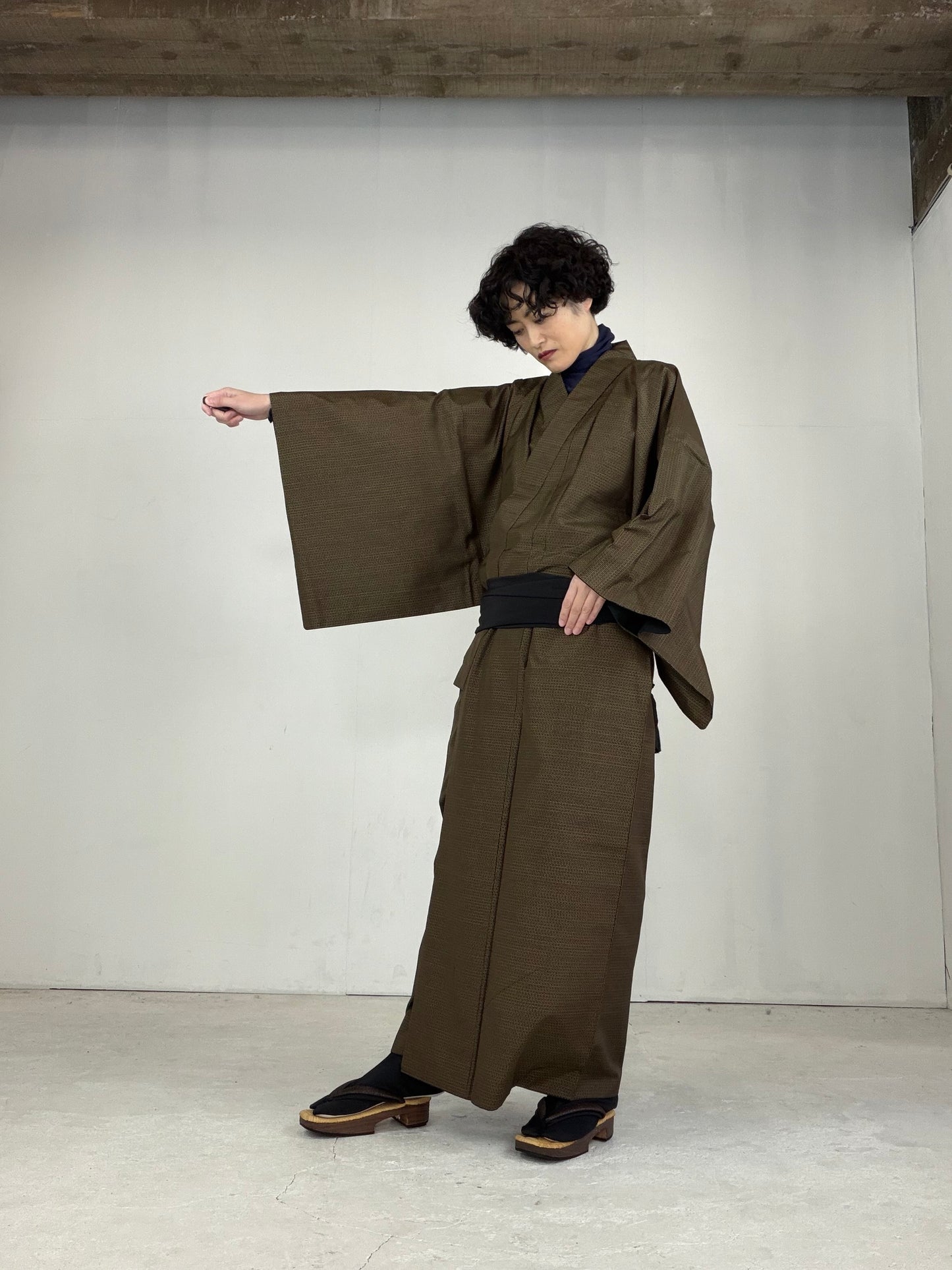 VINTAGE TSUMUGI KIMONO "OSK003"