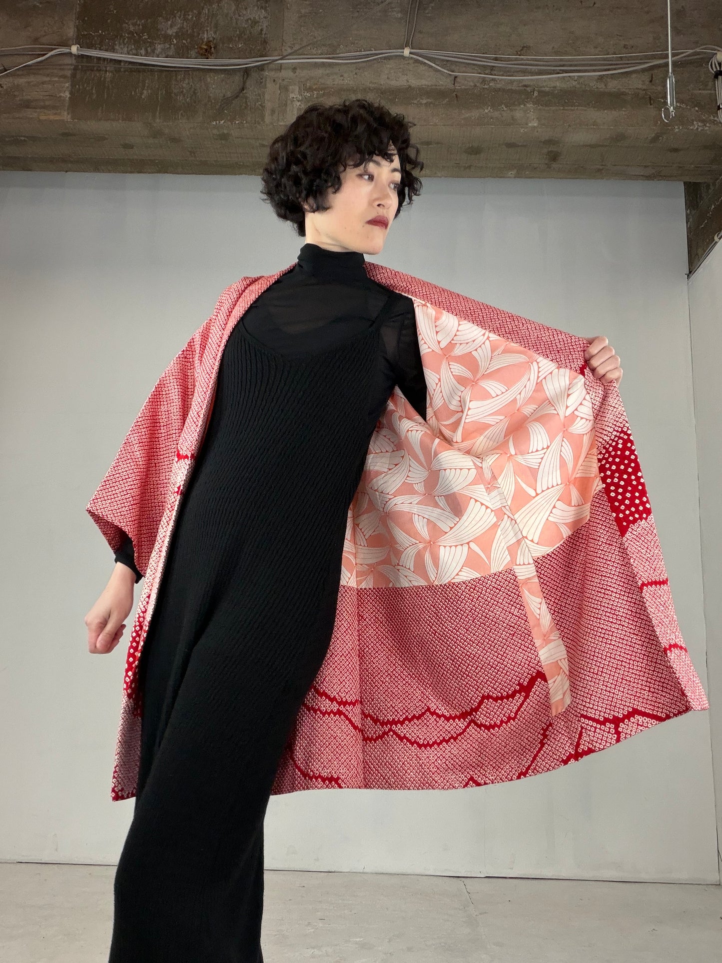 VINTAGE SHIBORI HAORI "SIB124" *damage