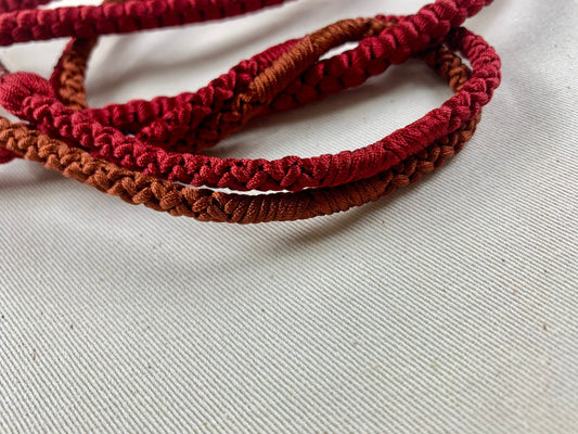 KIMONO OBI Belt Tie Vintage Silk Kimono Cord OBIJIME ”red,brown”