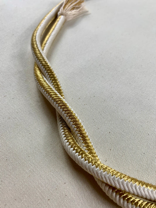 KIMONO OBI Belt Tie Vintage Silk Kimono Cord OBIJIME”gold,white,maru”