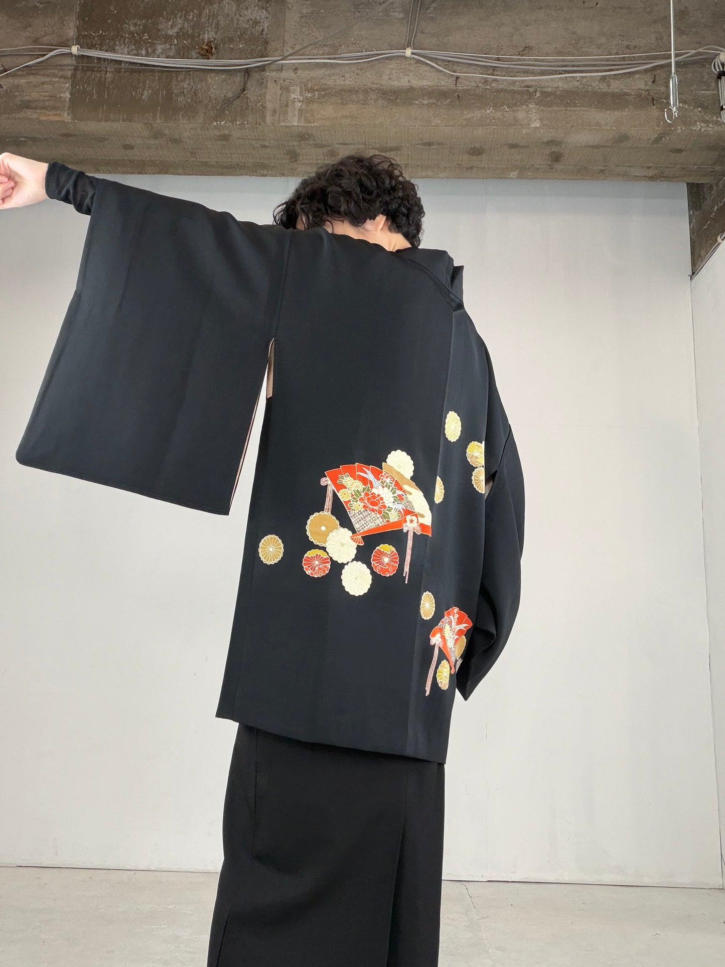 VINTAGE BLACK HAORI  "BLK153"