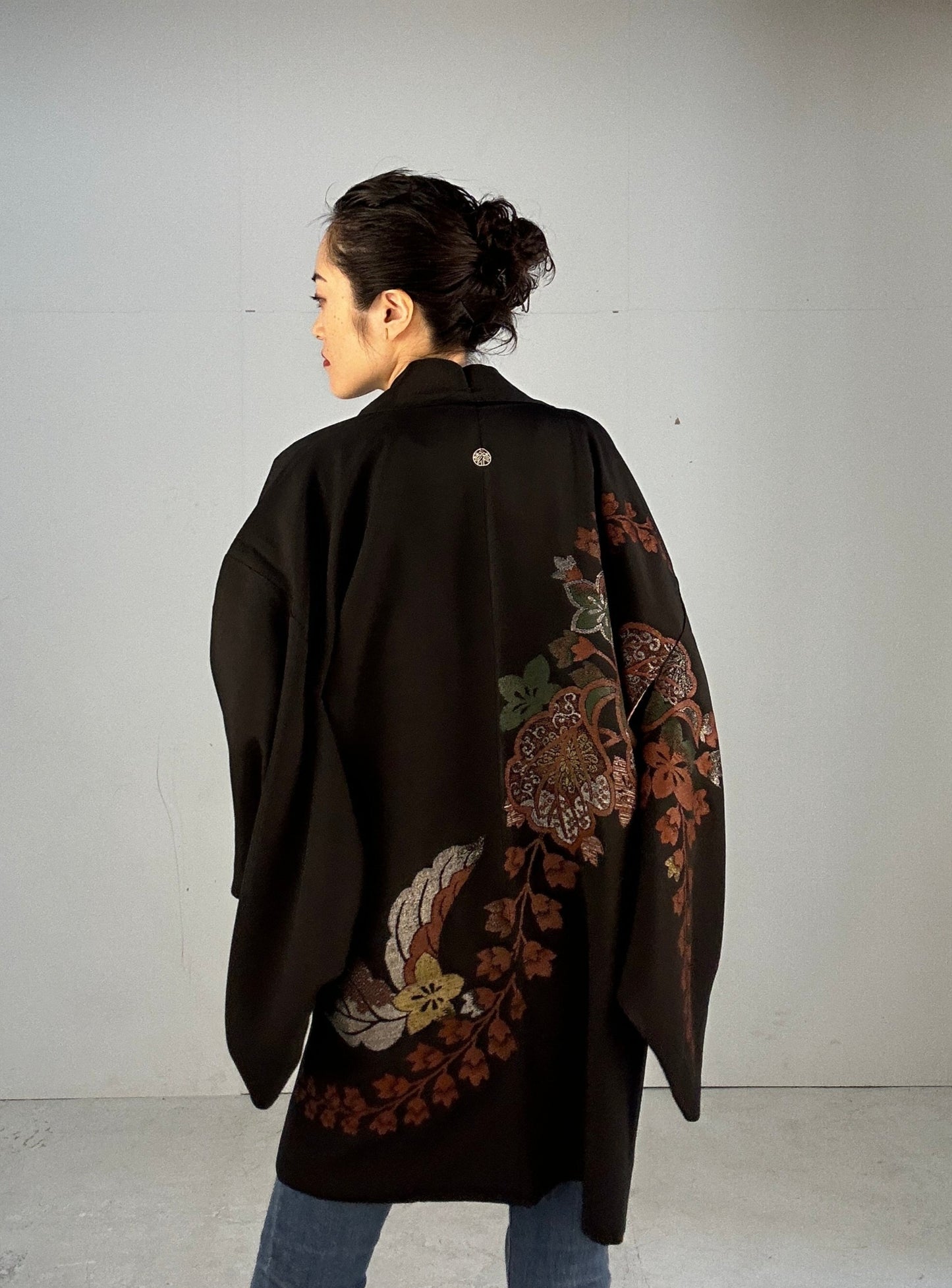 BLACK HAORI "beautiful antique oogara”