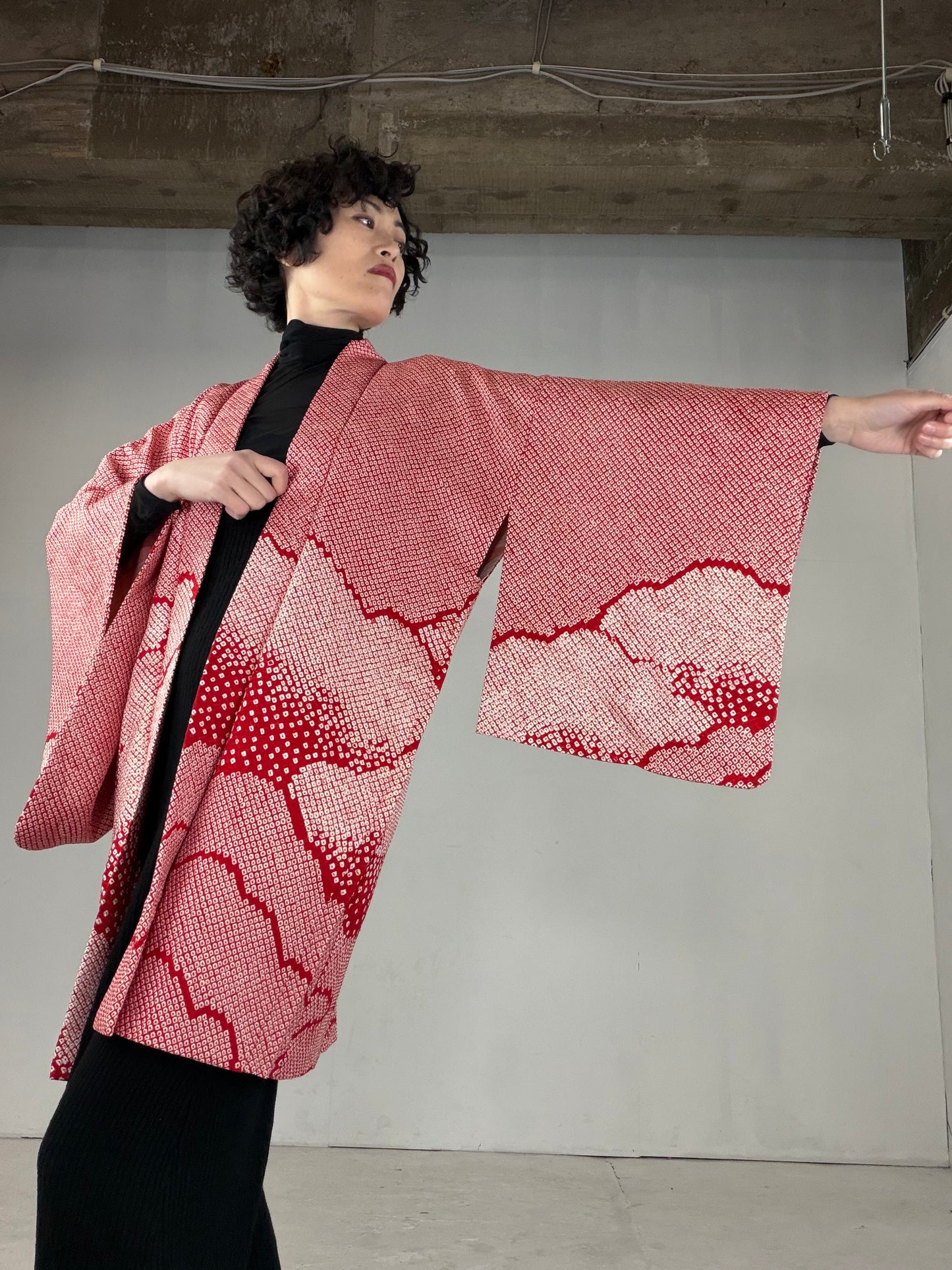 VINTAGE SHIBORI HAORI "SIB124" *damage