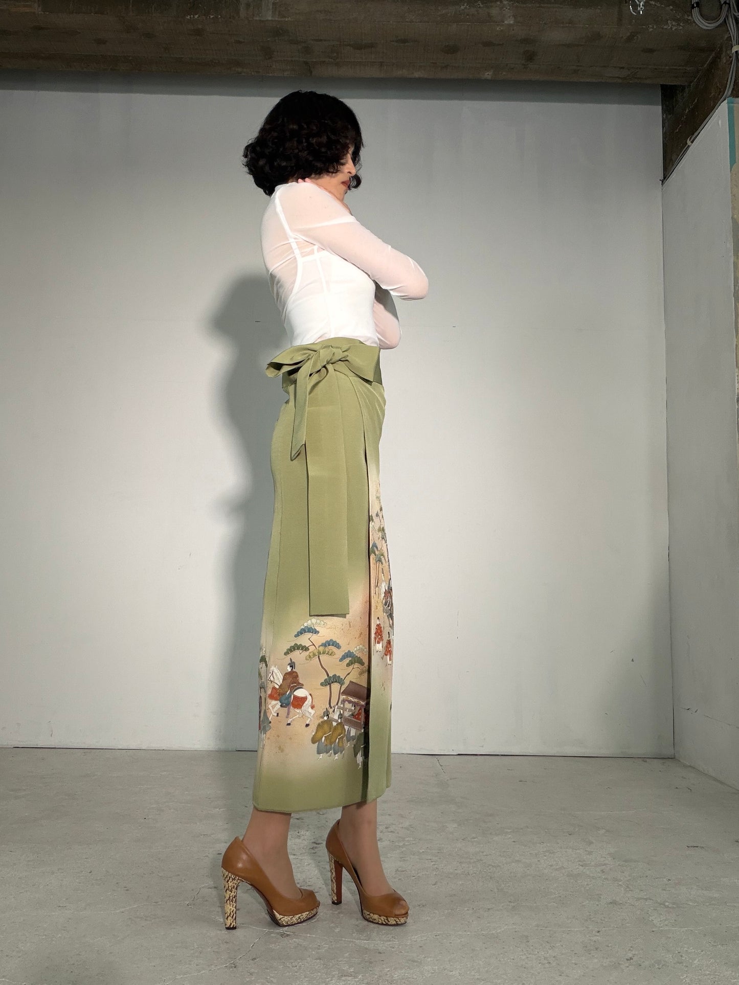 IROTOME SKIRT UPCYCLED FROM JAPANESE KIMONO "IRO140"