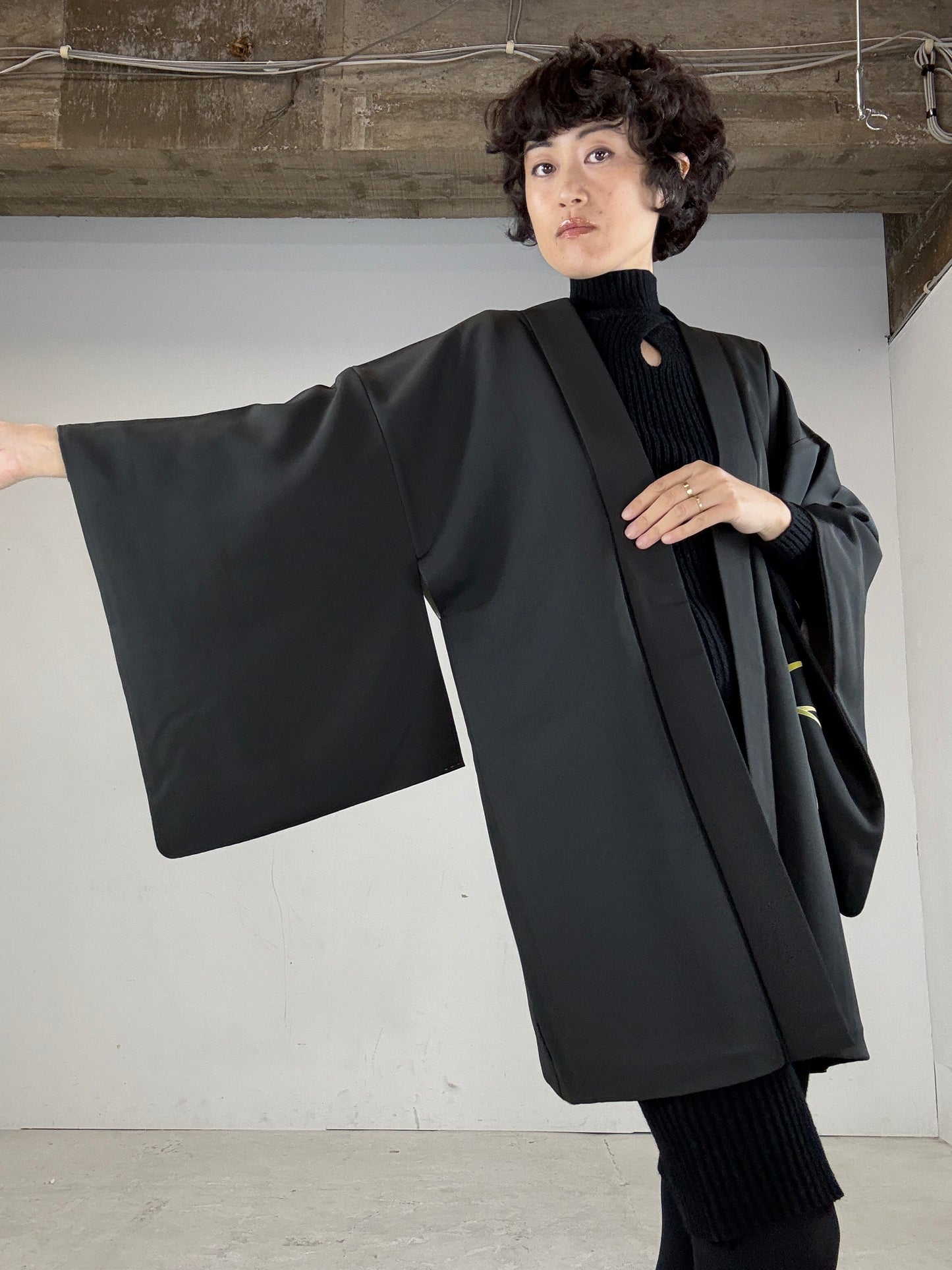 VINTAGE BLACK HAORI "ine"