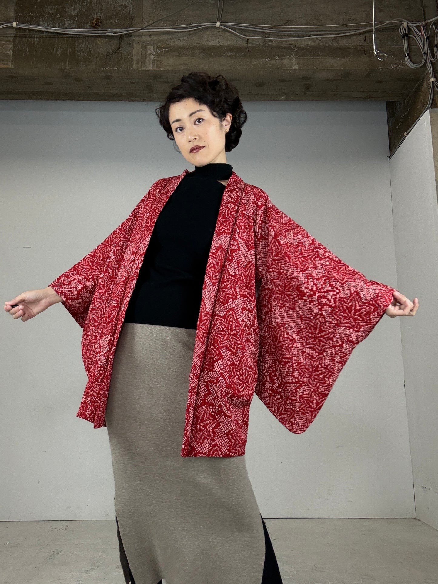 VINTAGE SHIBORI HAORI "kaede"