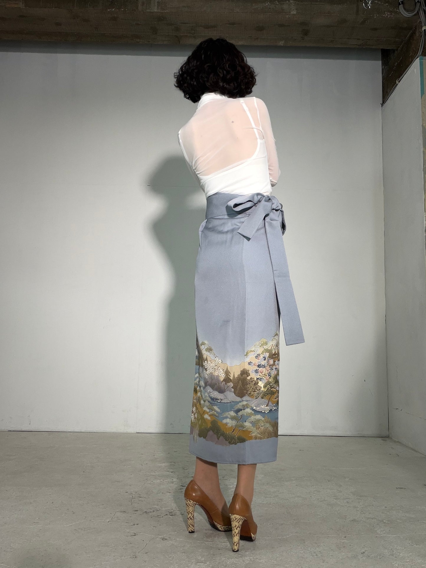 IROTOME SKIRT UPCYCLED FROM JAPANESE KIMONO "IRO139"