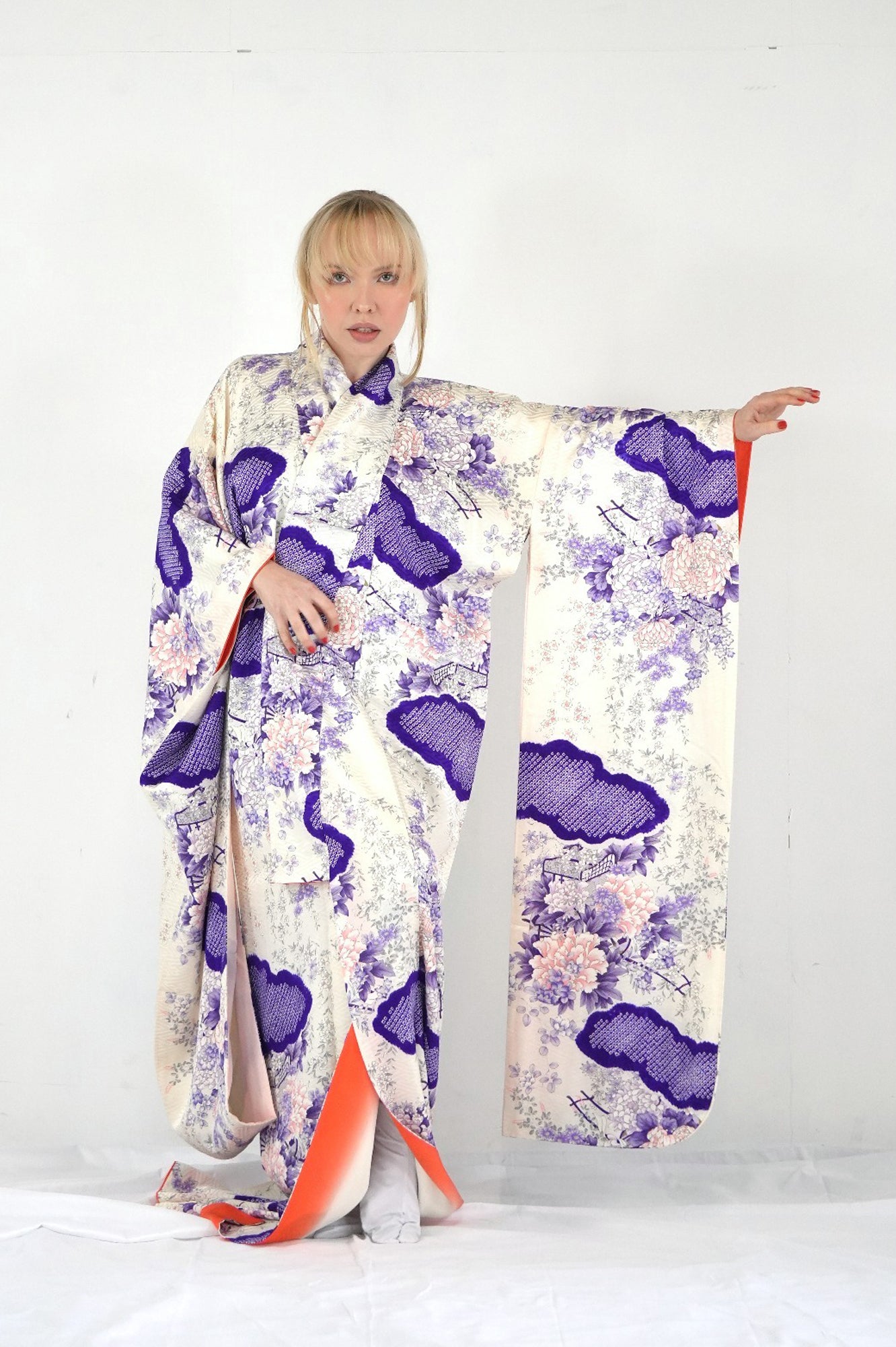 Redefining the Vintage Furisode Collection "white, purple, FRI005"