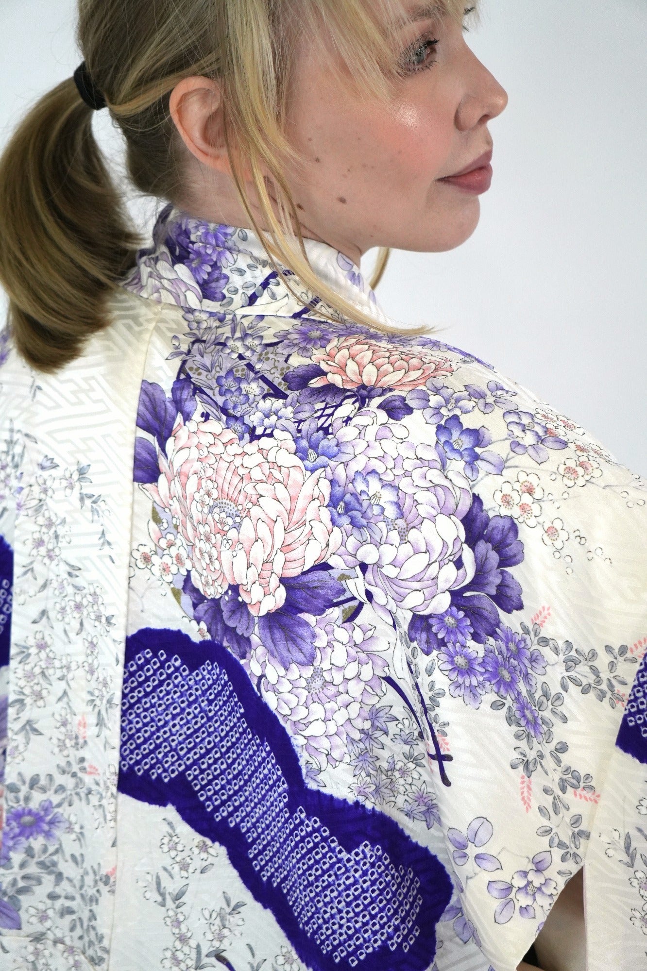 Redefining the Vintage Furisode Collection "white, purple, FRI005"