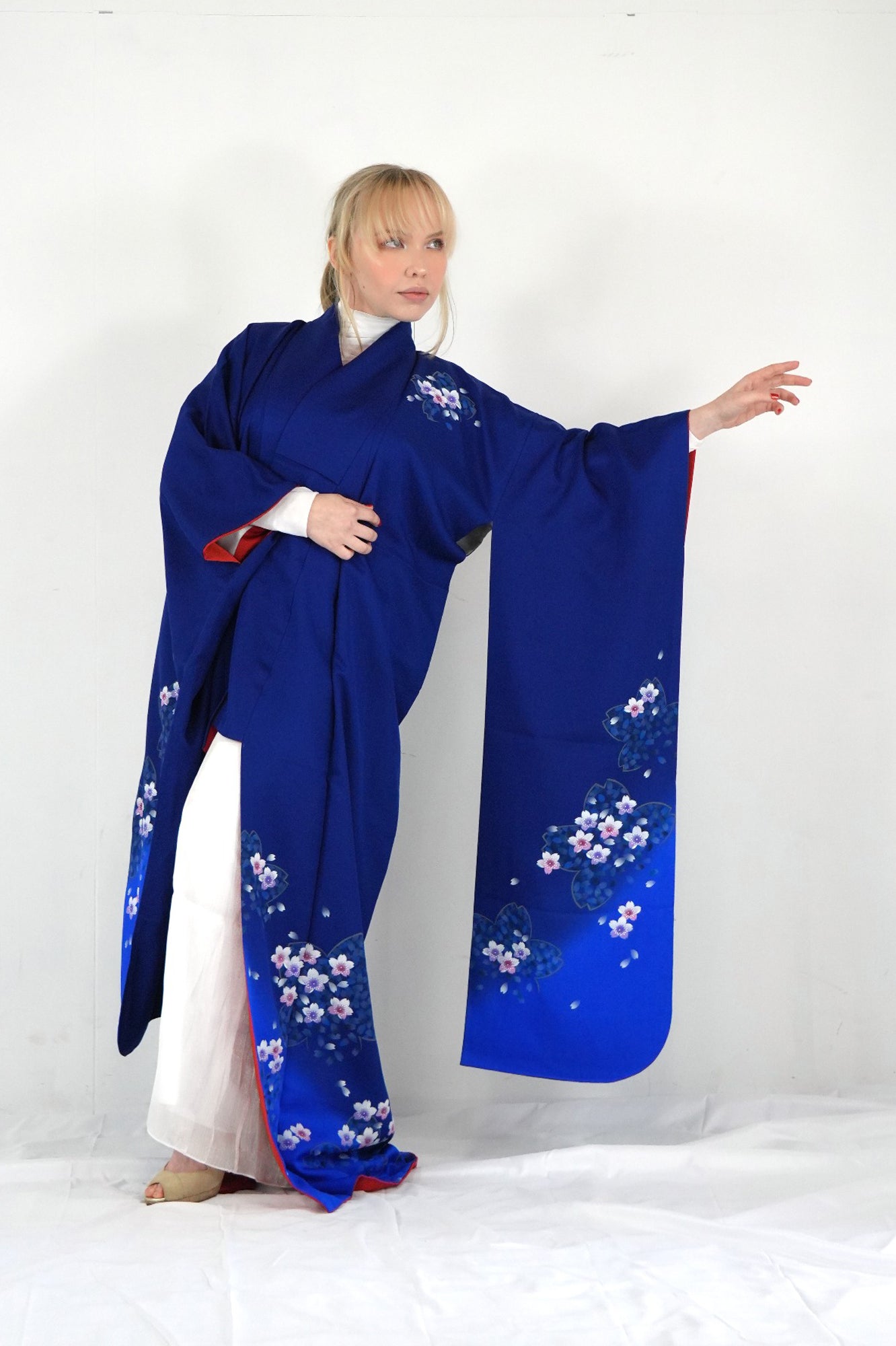 Redefining the Vintage Furisode Collection "sakura, blue, FRI019"