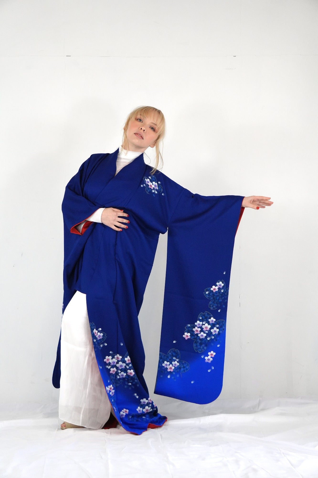 Redefining the Vintage Furisode Collection "sakura, blue, FRI019"