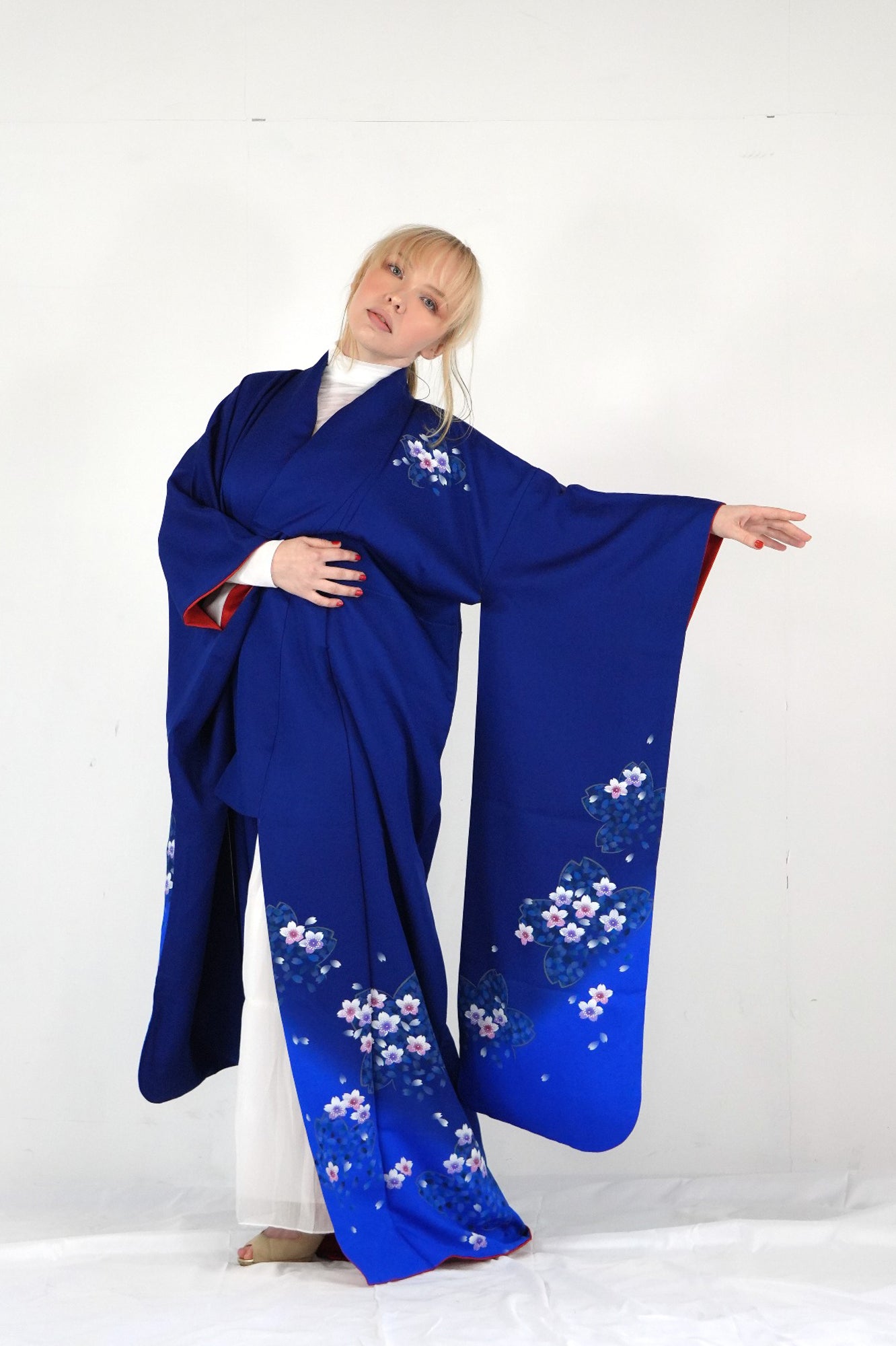 Redefining the Vintage Furisode Collection "sakura, blue, FRI019"