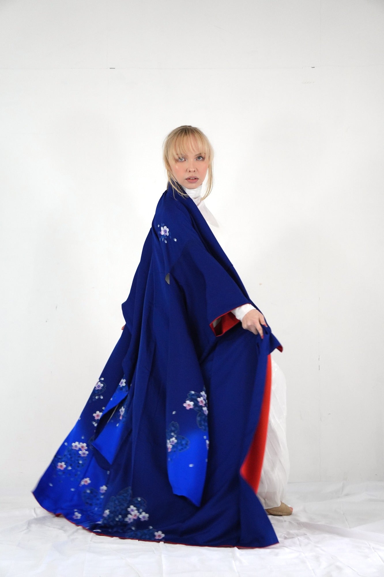 Redefining the Vintage Furisode Collection "sakura, blue, FRI019"