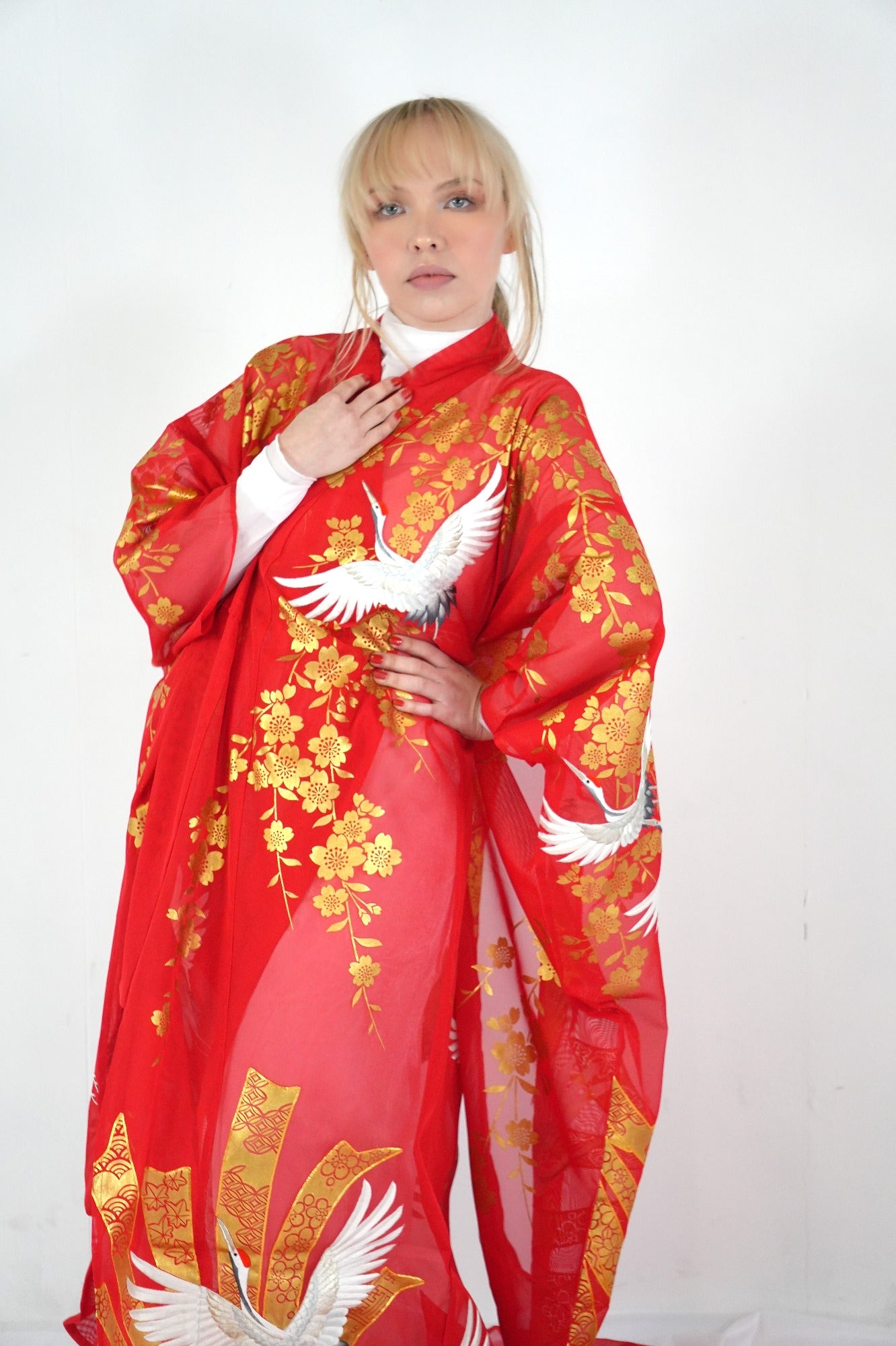 VINTAGE UCHIKAKE "Rare Sheer Elegance – Sha Uchikake"