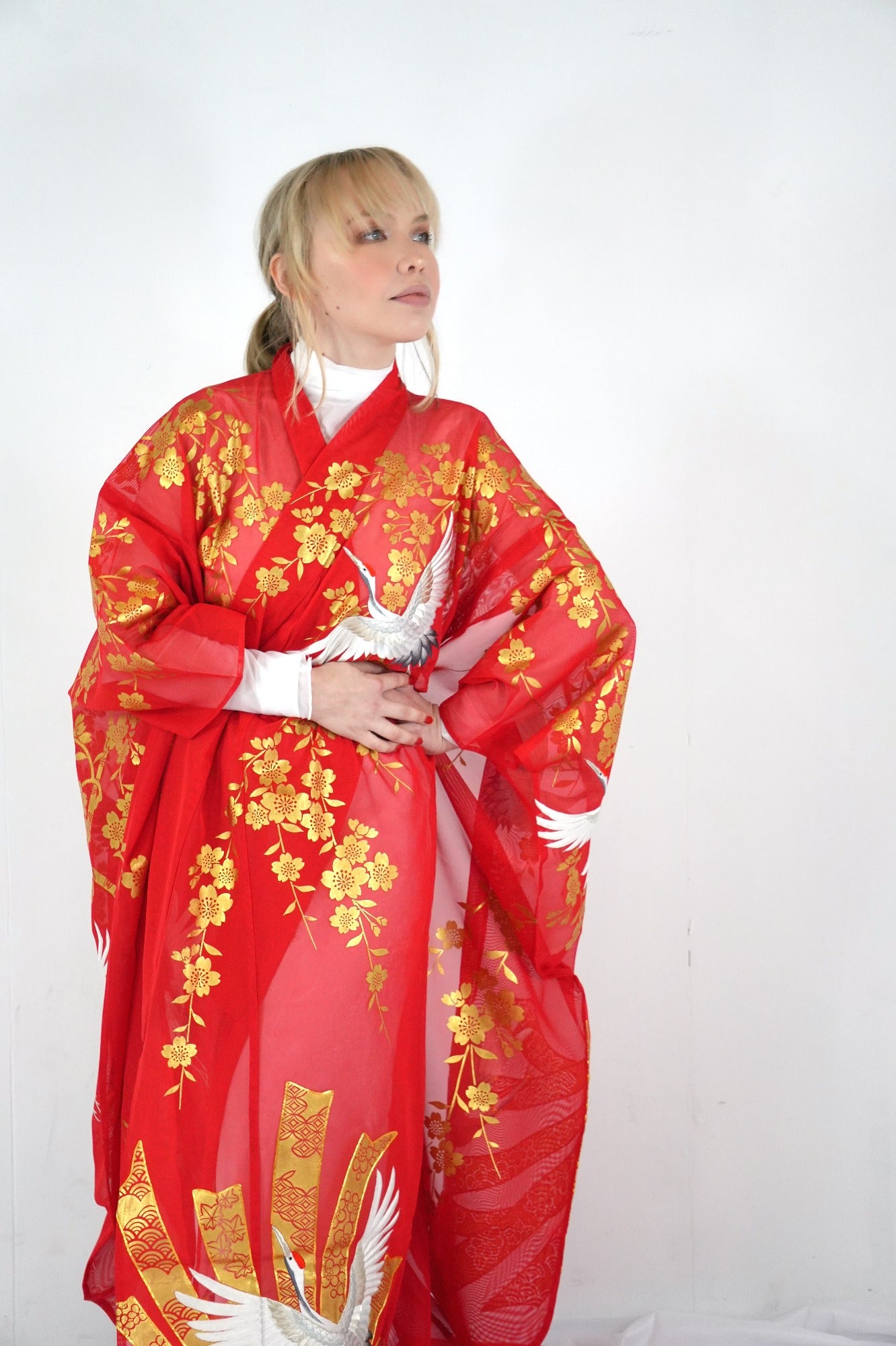 VINTAGE UCHIKAKE "Rare Sheer Elegance – Sha Uchikake"