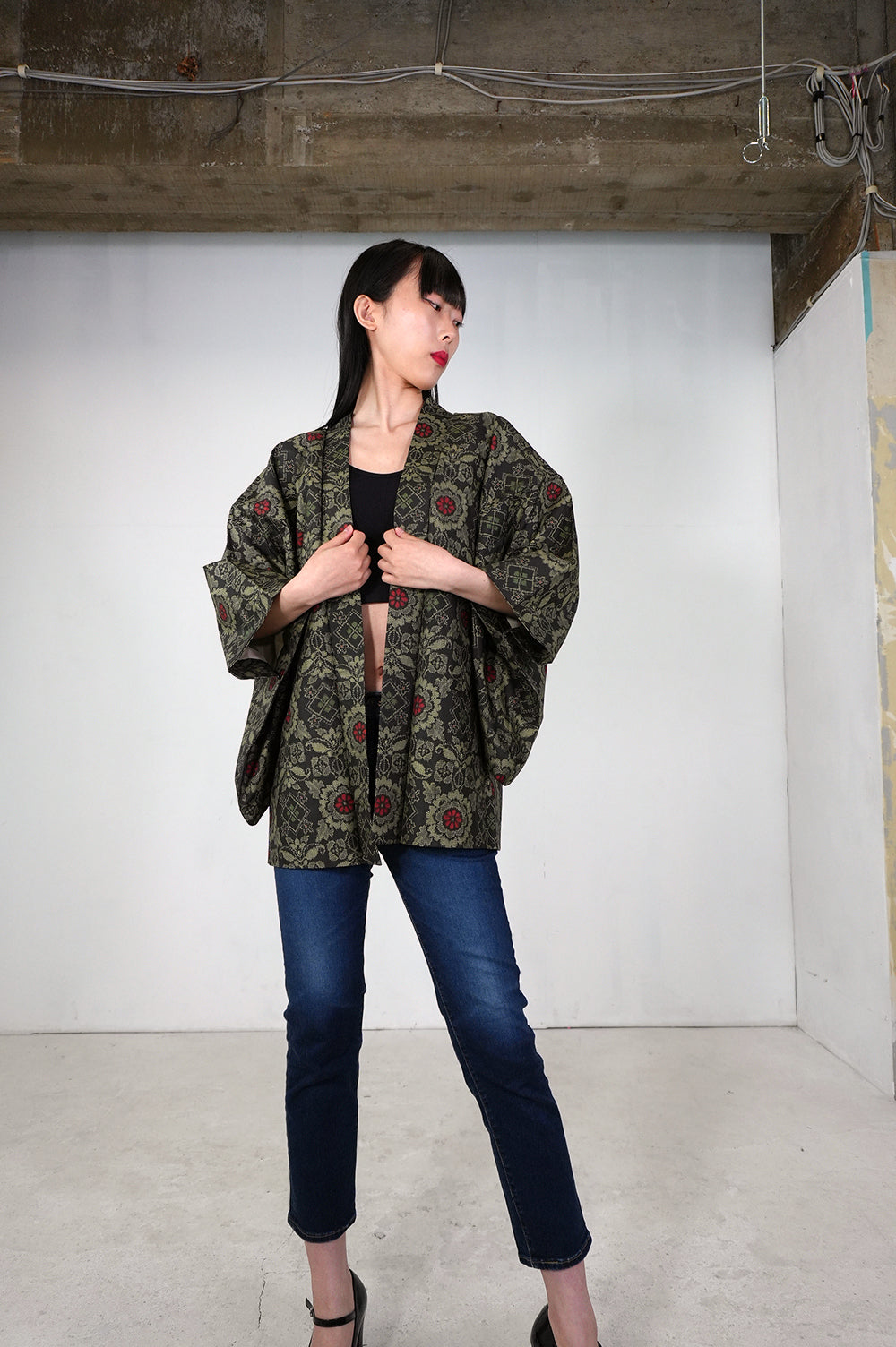 VINTAGE KAWAII HAORI "tsumugi, KAW103"