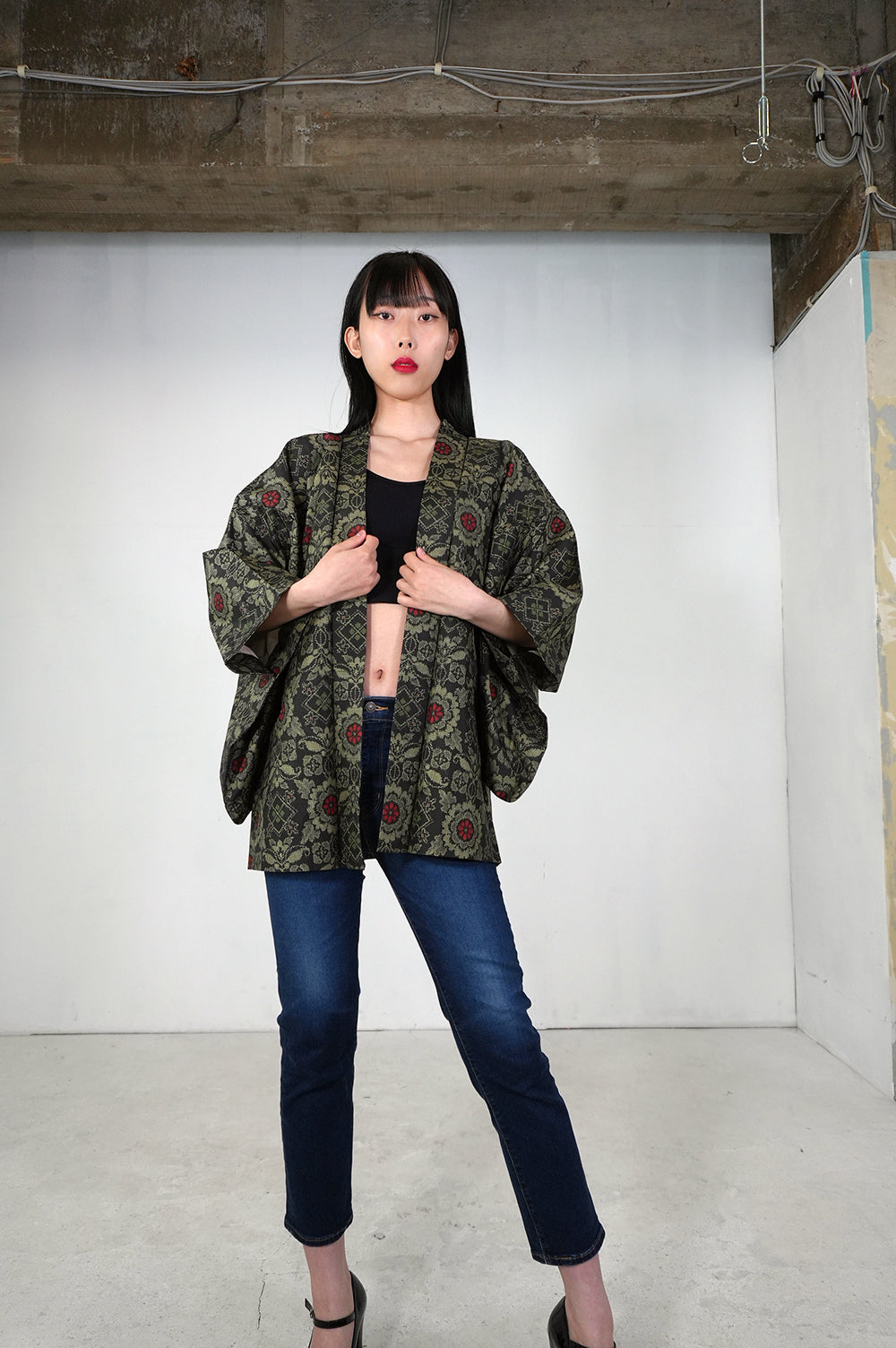 VINTAGE KAWAII HAORI "tsumugi, KAW103"