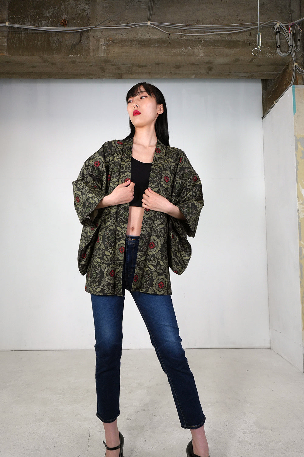 VINTAGE KAWAII HAORI "tsumugi, KAW103"