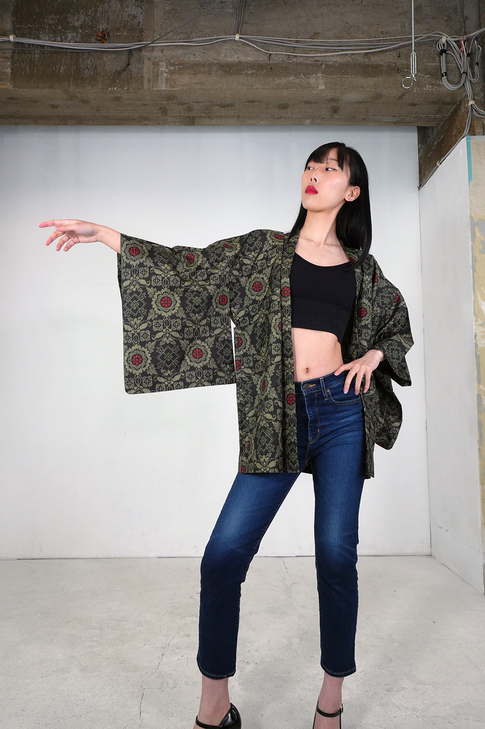VINTAGE KAWAII HAORI "tsumugi, KAW103"