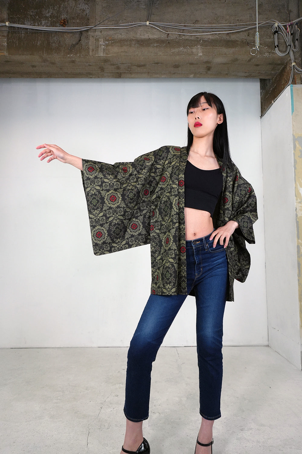 VINTAGE KAWAII HAORI "tsumugi, KAW103"