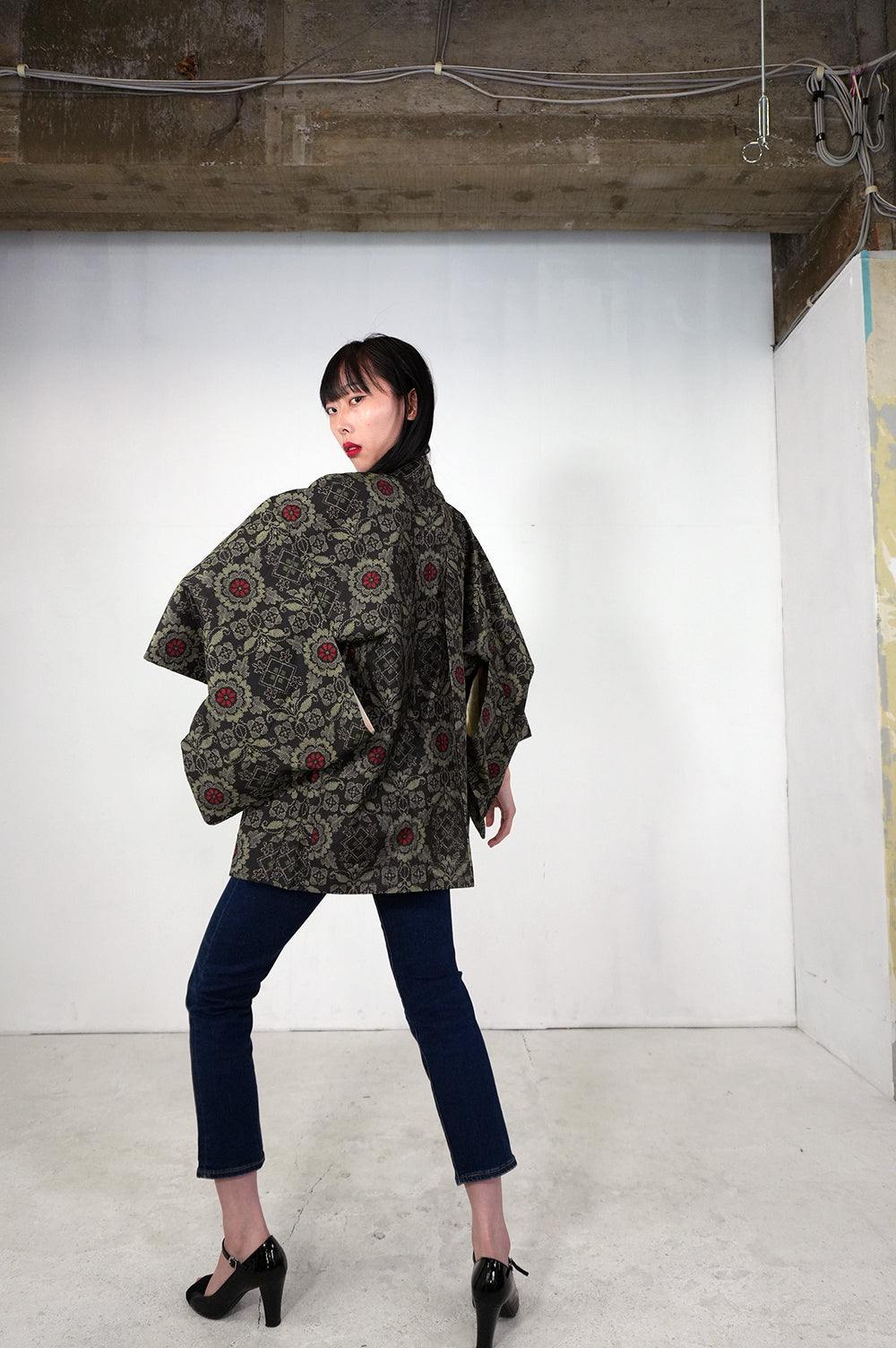 VINTAGE KAWAII HAORI "tsumugi, KAW103"