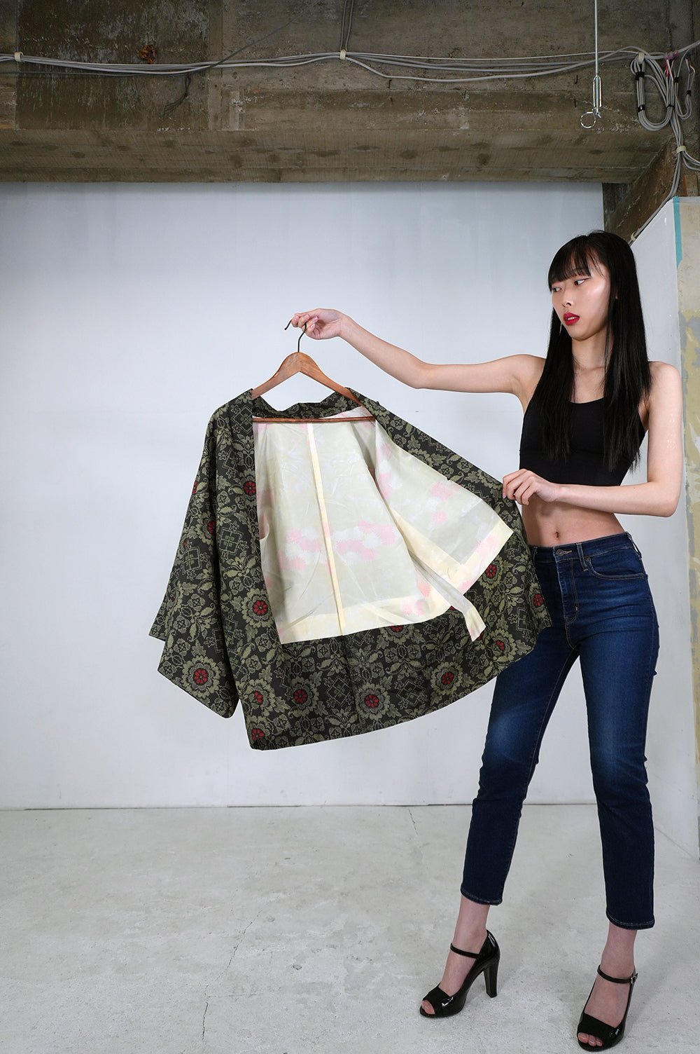VINTAGE KAWAII HAORI "tsumugi, KAW103"