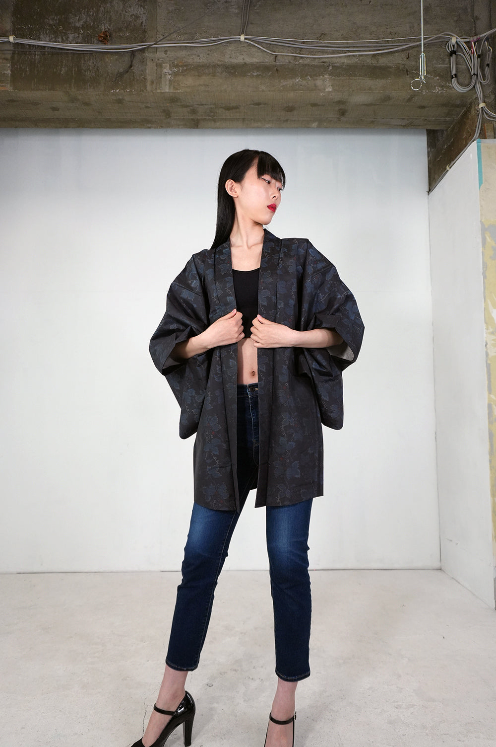 VINTAGE KAWAII HAORI "tsumugi, KAW102"