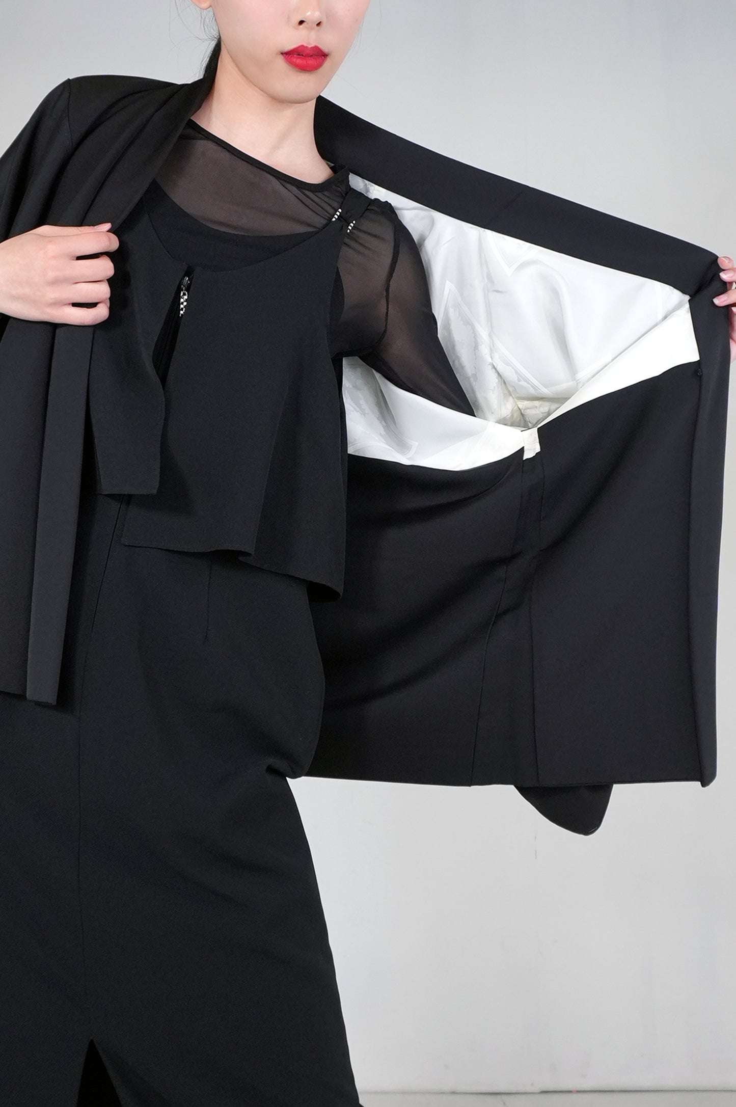 VINTAGE BLACK HAORI  "BLK175"