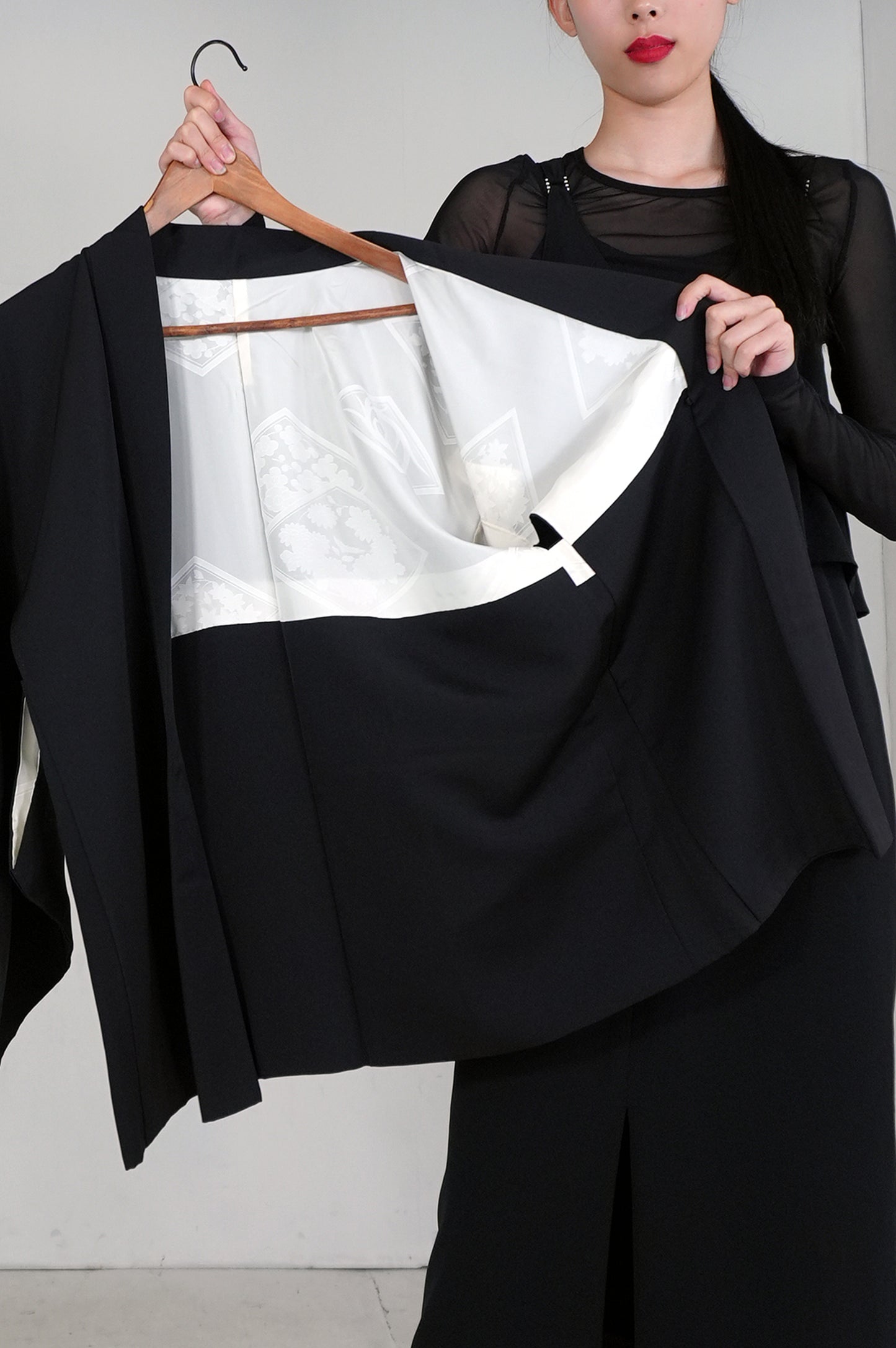VINTAGE BLACK HAORI  "BLK175"