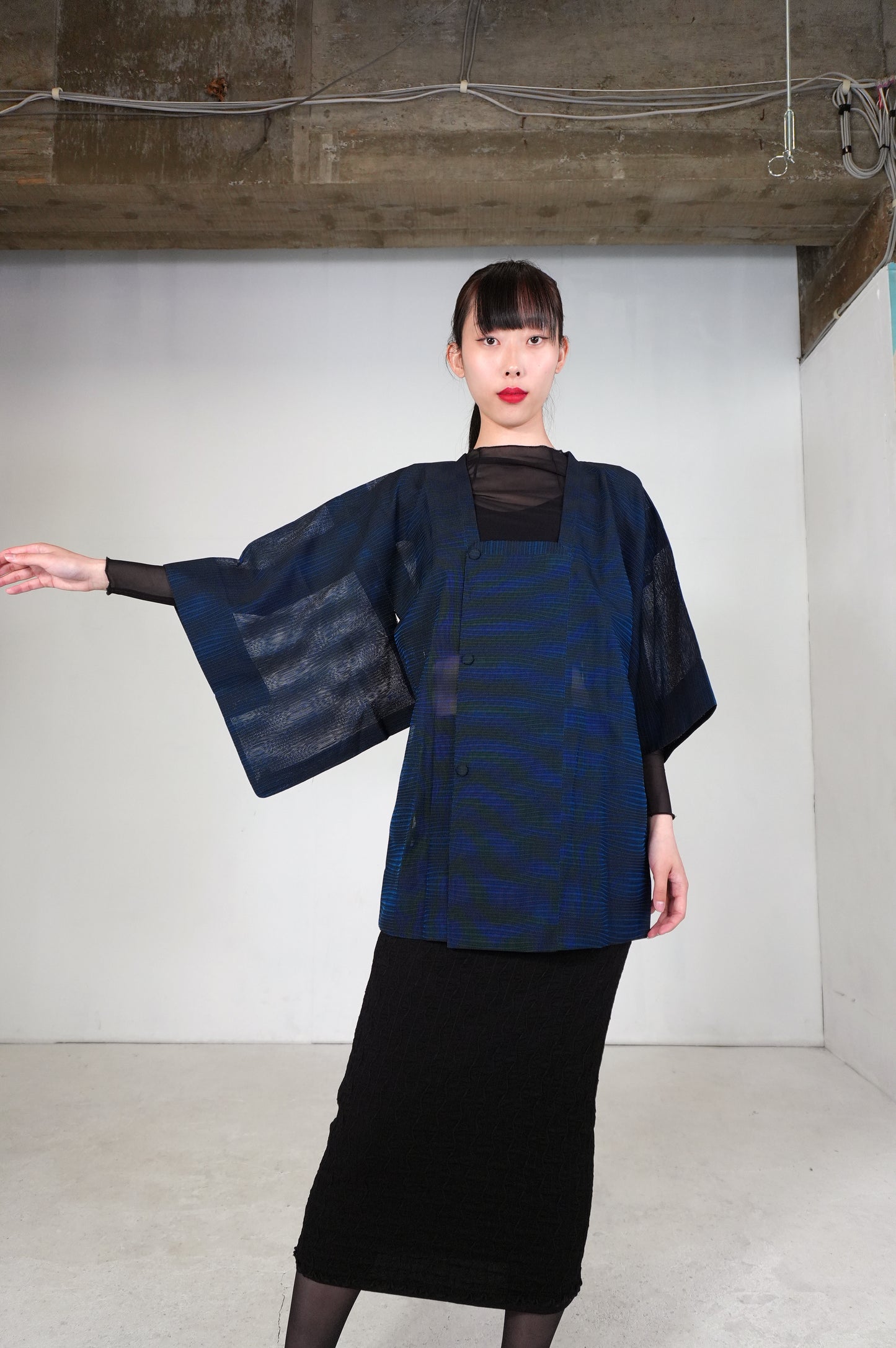 VINTAGE KAWAII MICHIYUKI SHEER  "ara-sha, blue, SHH035"