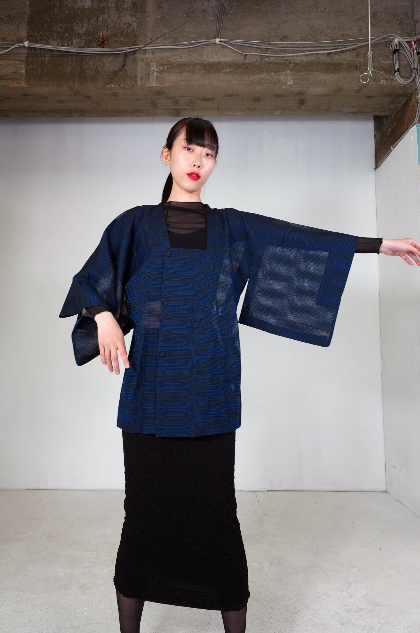 VINTAGE KAWAII MICHIYUKI SHEER  "ara-sha, blue, SHH035"