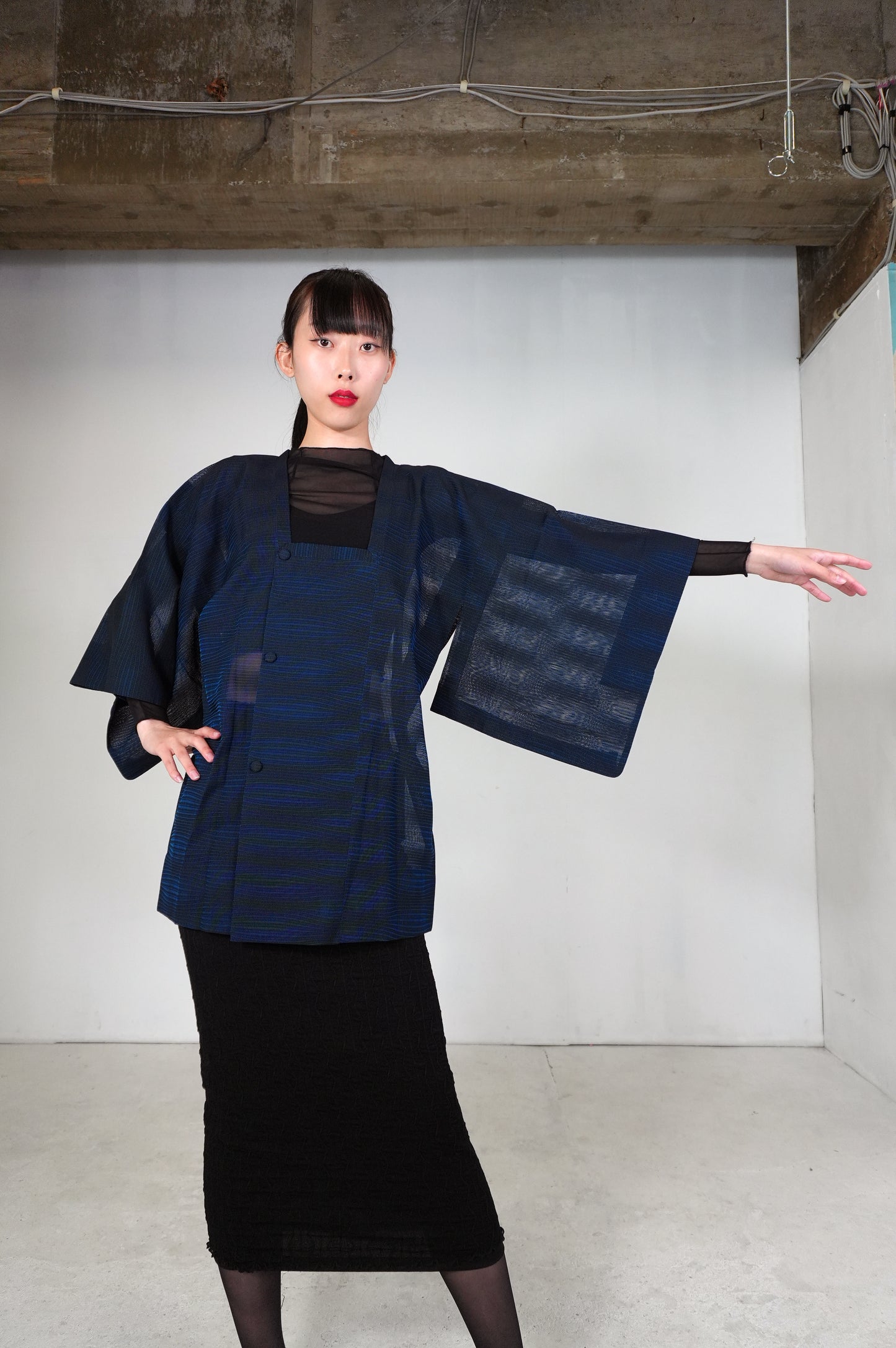 VINTAGE KAWAII MICHIYUKI SHEER  "ara-sha, blue, SHH035"