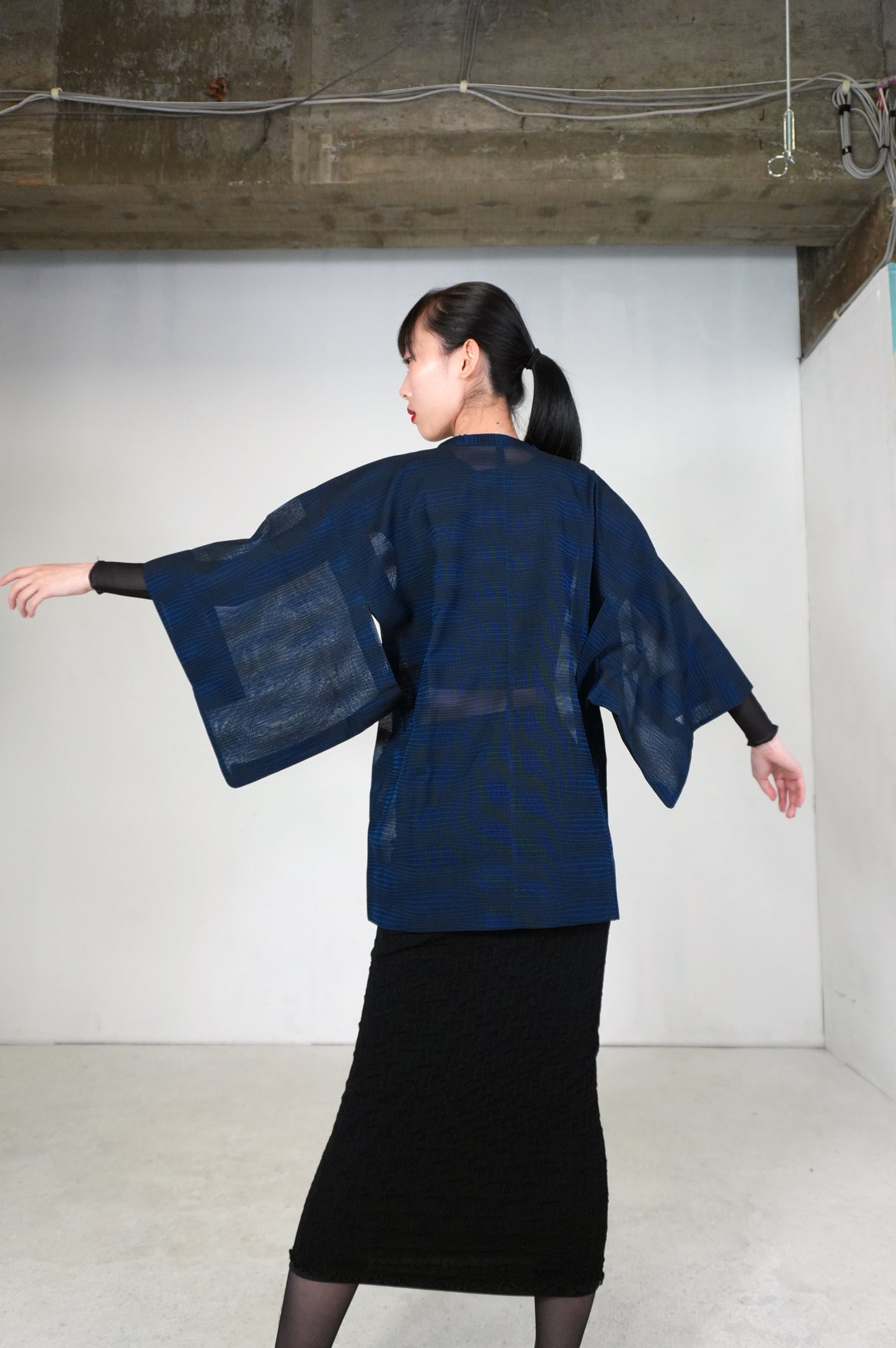 VINTAGE KAWAII MICHIYUKI SHEER  "ara-sha, blue, SHH035"