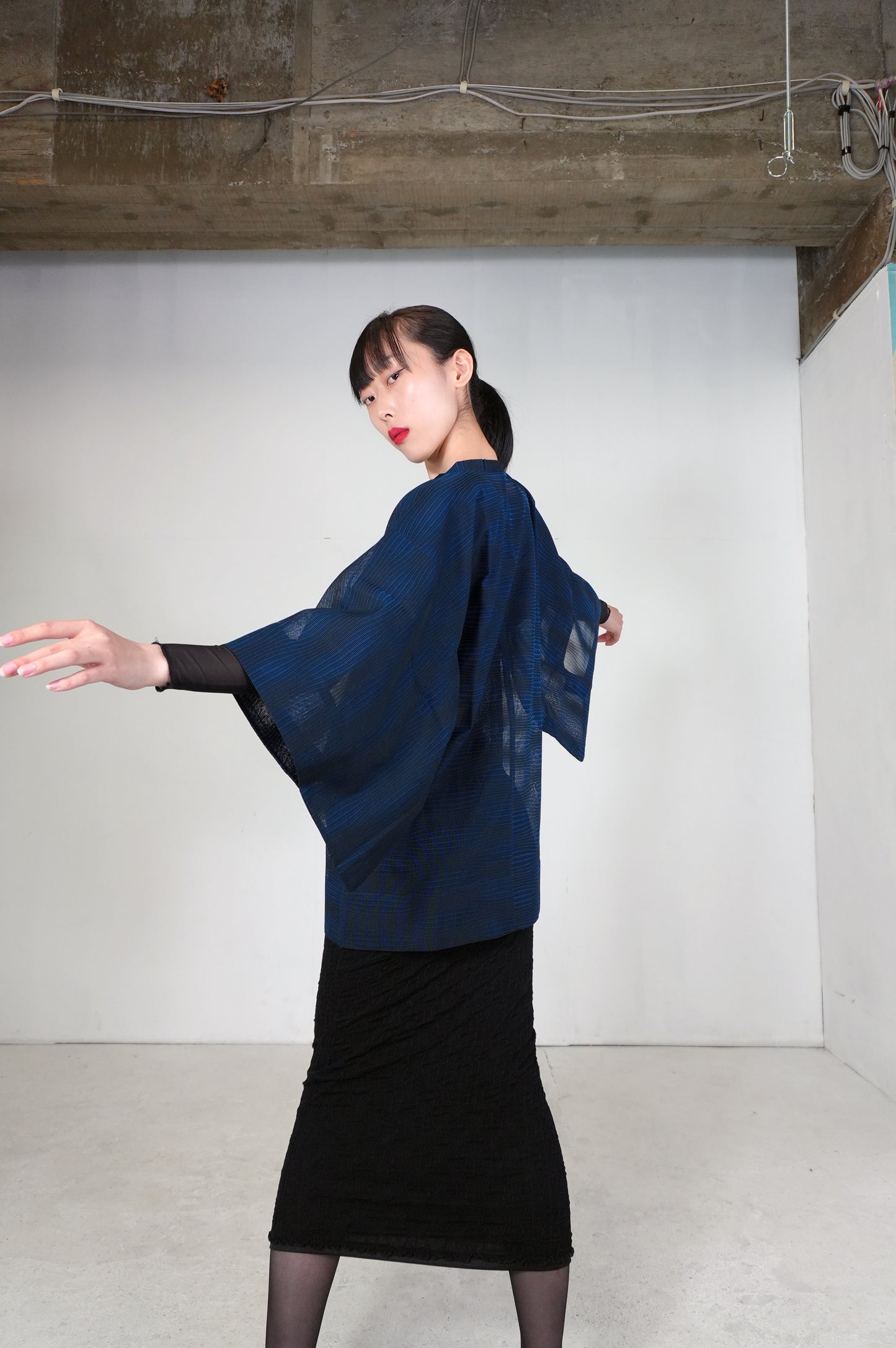VINTAGE KAWAII MICHIYUKI SHEER  "ara-sha, blue, SHH035"