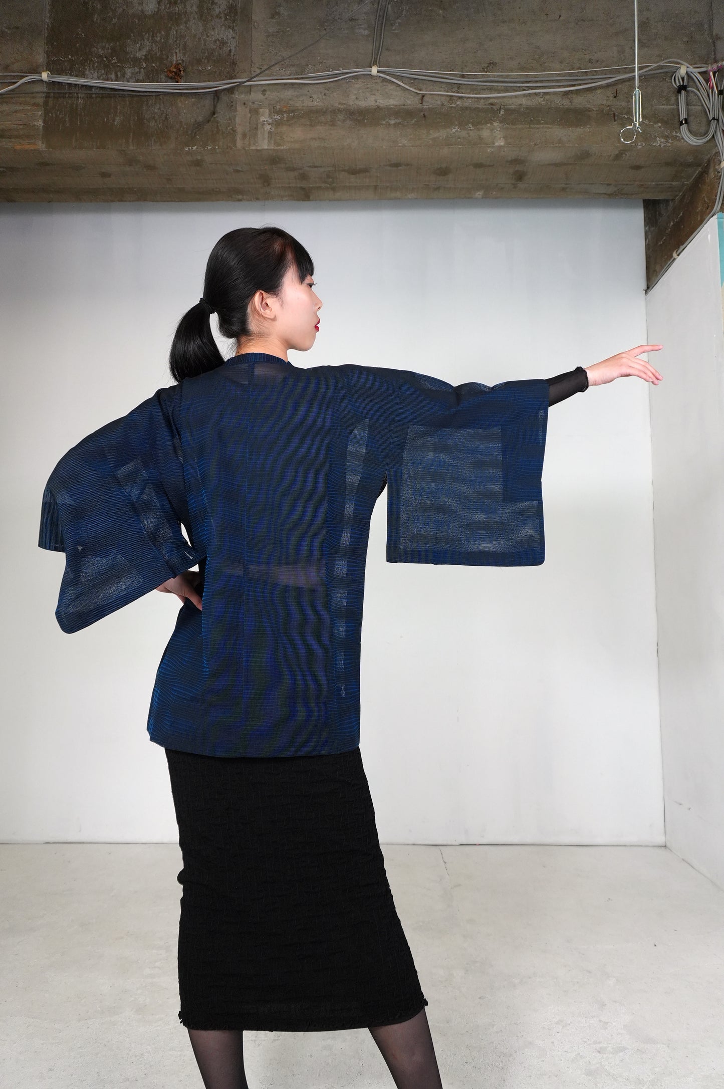 VINTAGE KAWAII MICHIYUKI SHEER  "ara-sha, blue, SHH035"